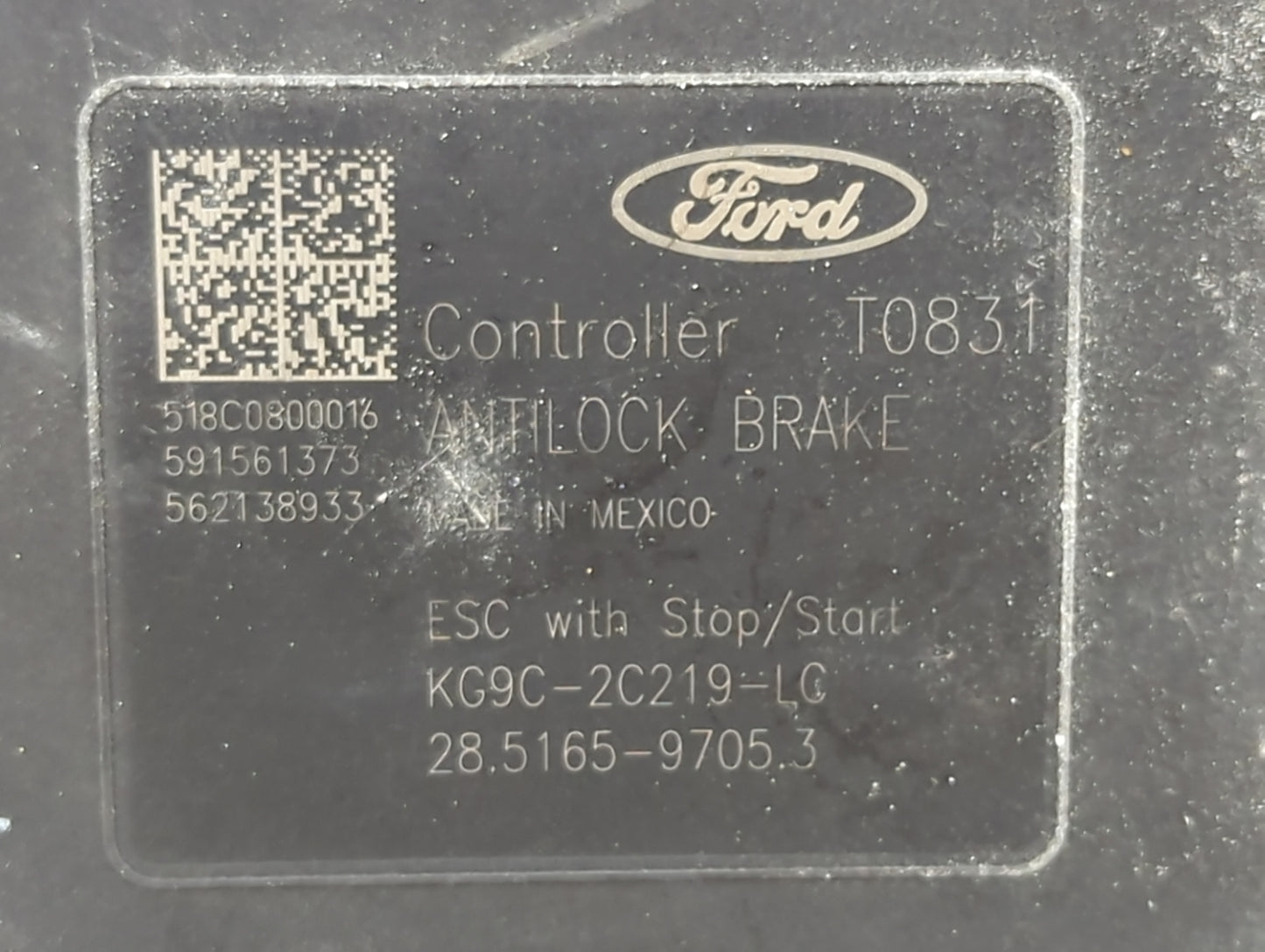 2019-2020 Ford Fusion ABS Pump Control Module Replacement P/N:KG9C-2C219-LC Fits Fits 2019 2020 OEM Used Auto Parts - Oemuse