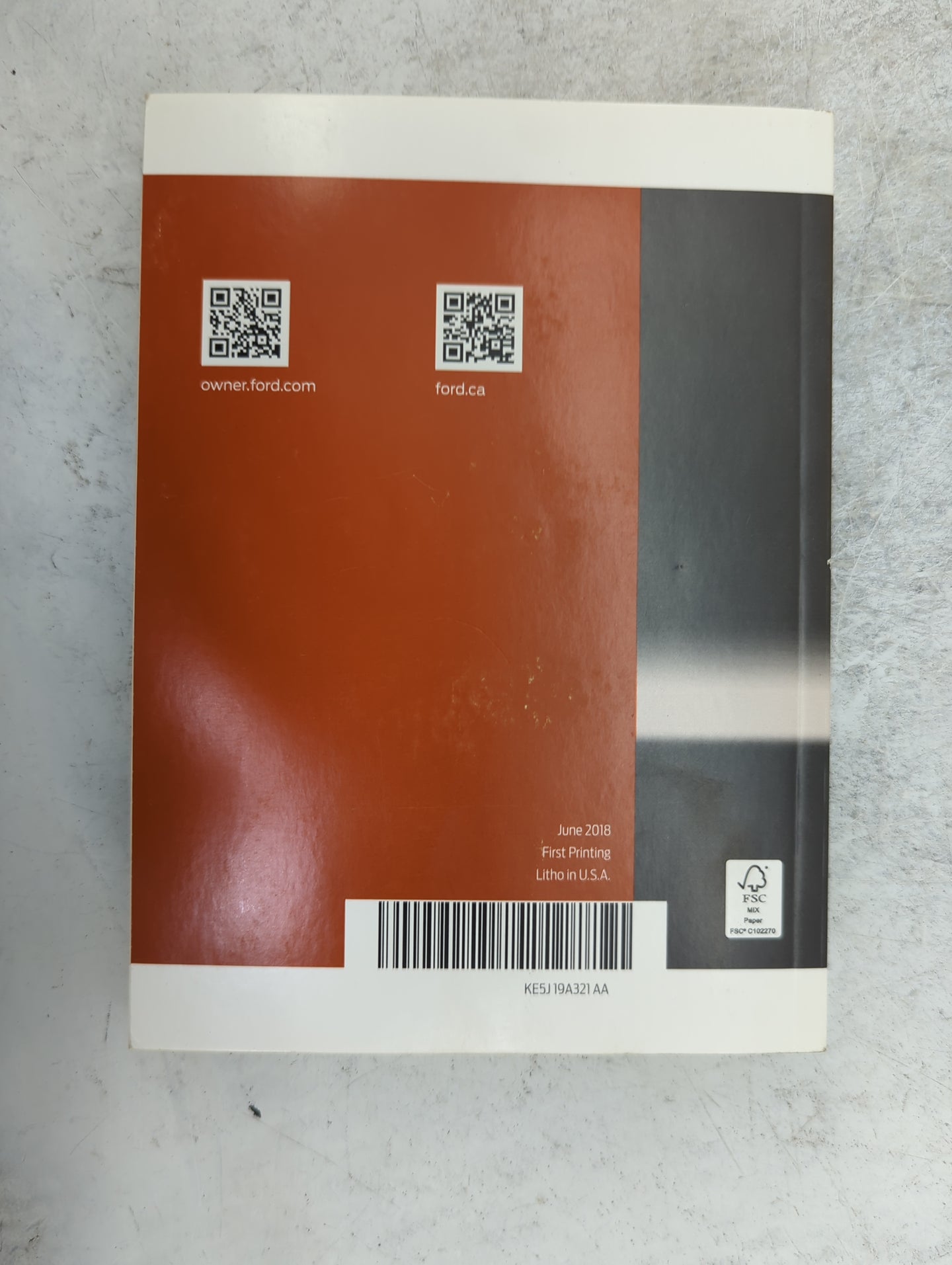 2019 Ford Fusion Owners Manual Book Guide P/N:KE5J19A321AA OEM Used Auto Parts - Oemusedautoparts1.com