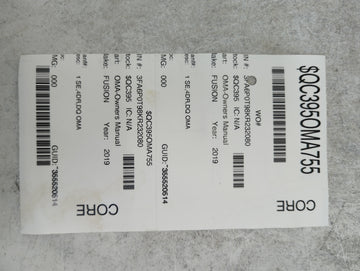 2019 Ford Fusion Owners Manual Book Guide P/N:KE5J19A321AA OEM Used Auto Parts - Oemusedautoparts1.com
