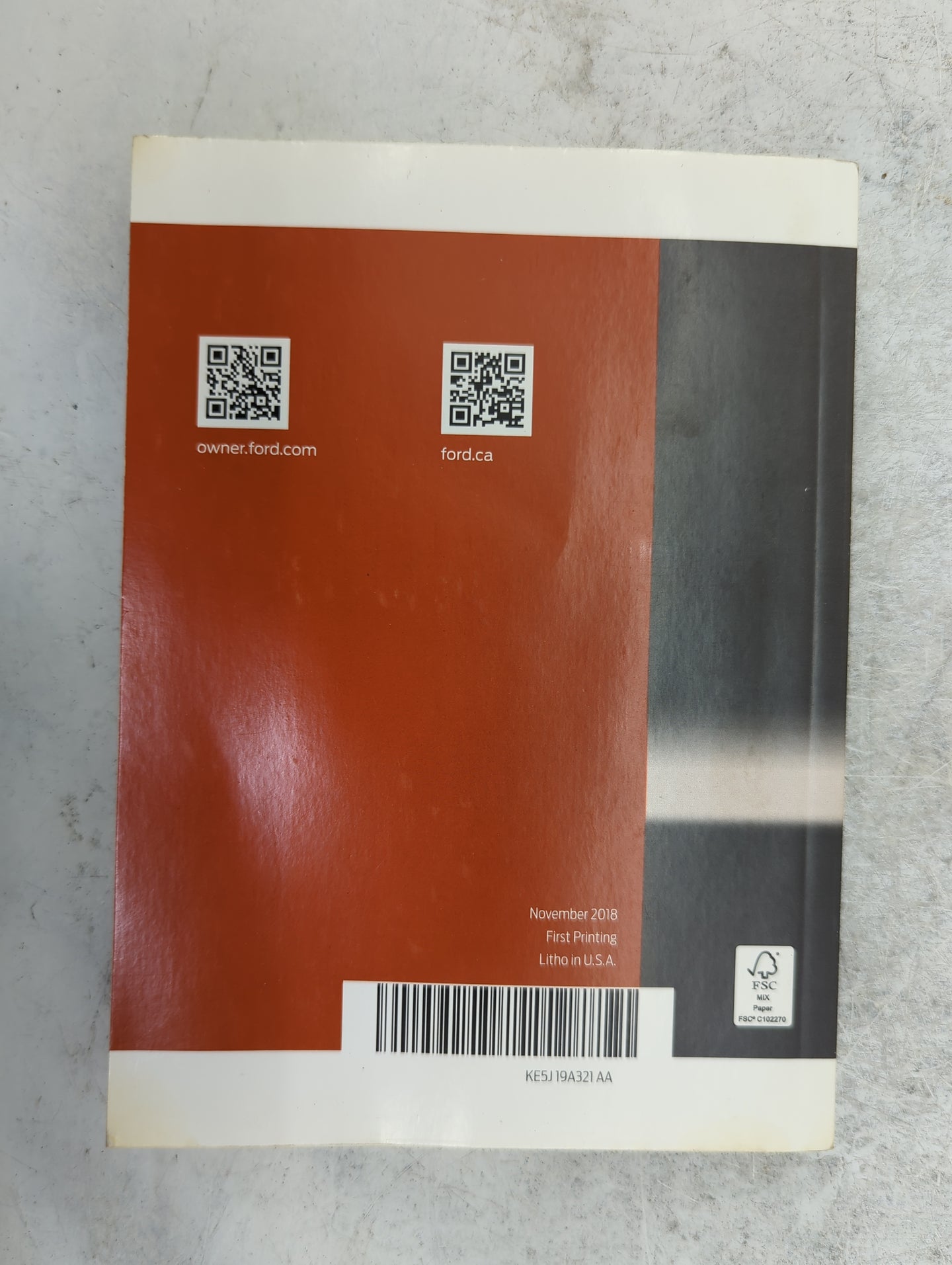 2019 Ford Fusion Owners Manual Book Guide P/N:KE5J19A321AA OEM Used Auto Parts - Oemusedautoparts1.com