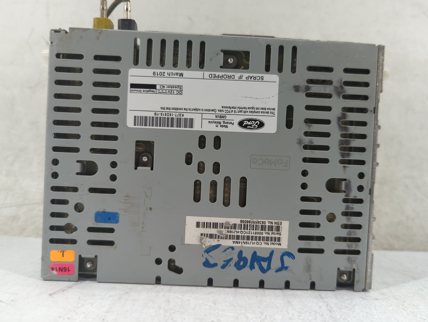 2019-2020 Ford Fusion Radio AM FM Cd Player Receiver Replacement P/N:KS7T-18D818-YB Fits Fits 2019 2020 OEM Used Auto Parts 