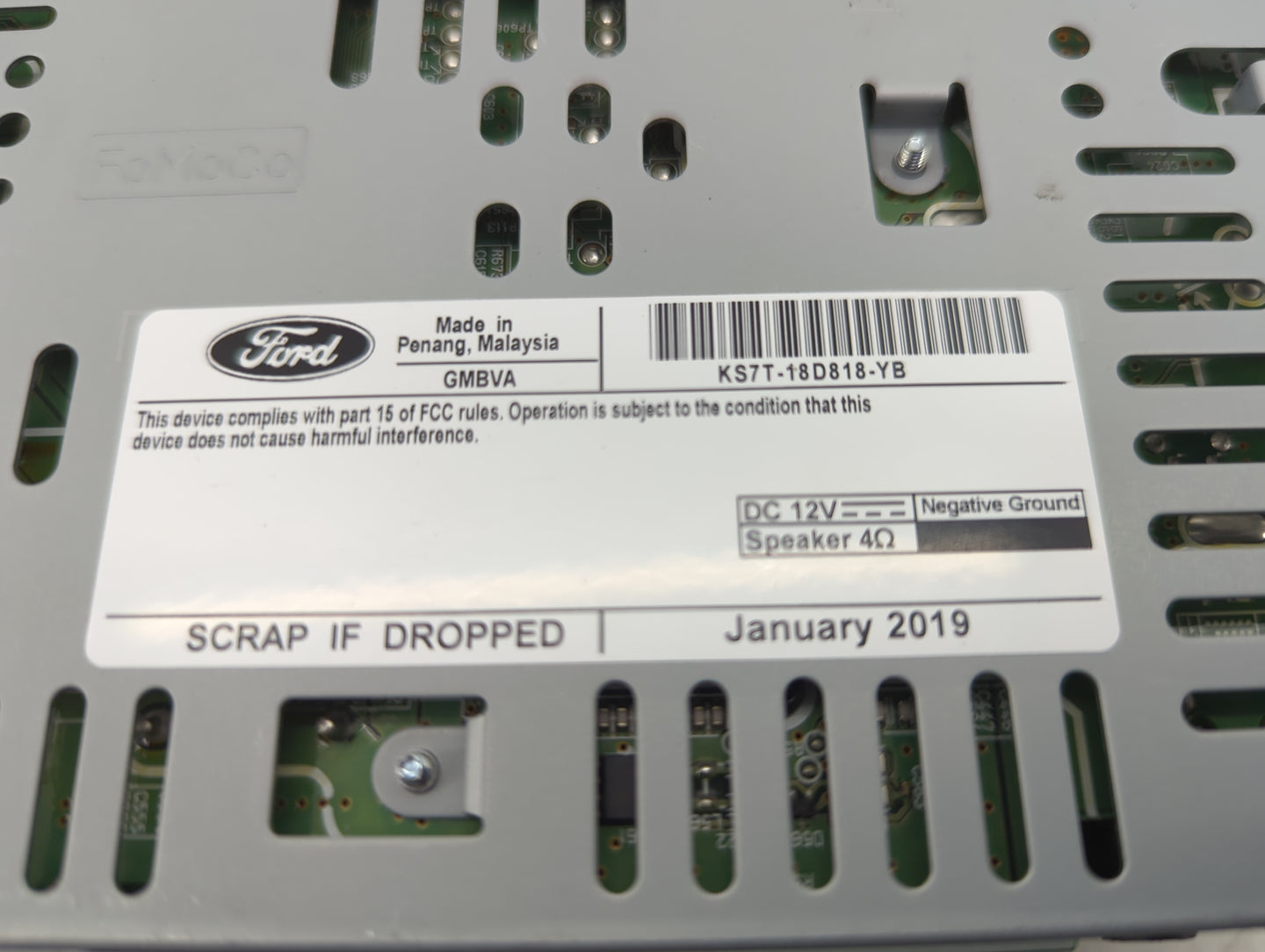2019-2020 Ford Fusion Radio AM FM Cd Player Receiver Replacement P/N:KS7T-18D818-YB CQ-HJ1N14MA Fits Fits 2019 2020 OEM Used