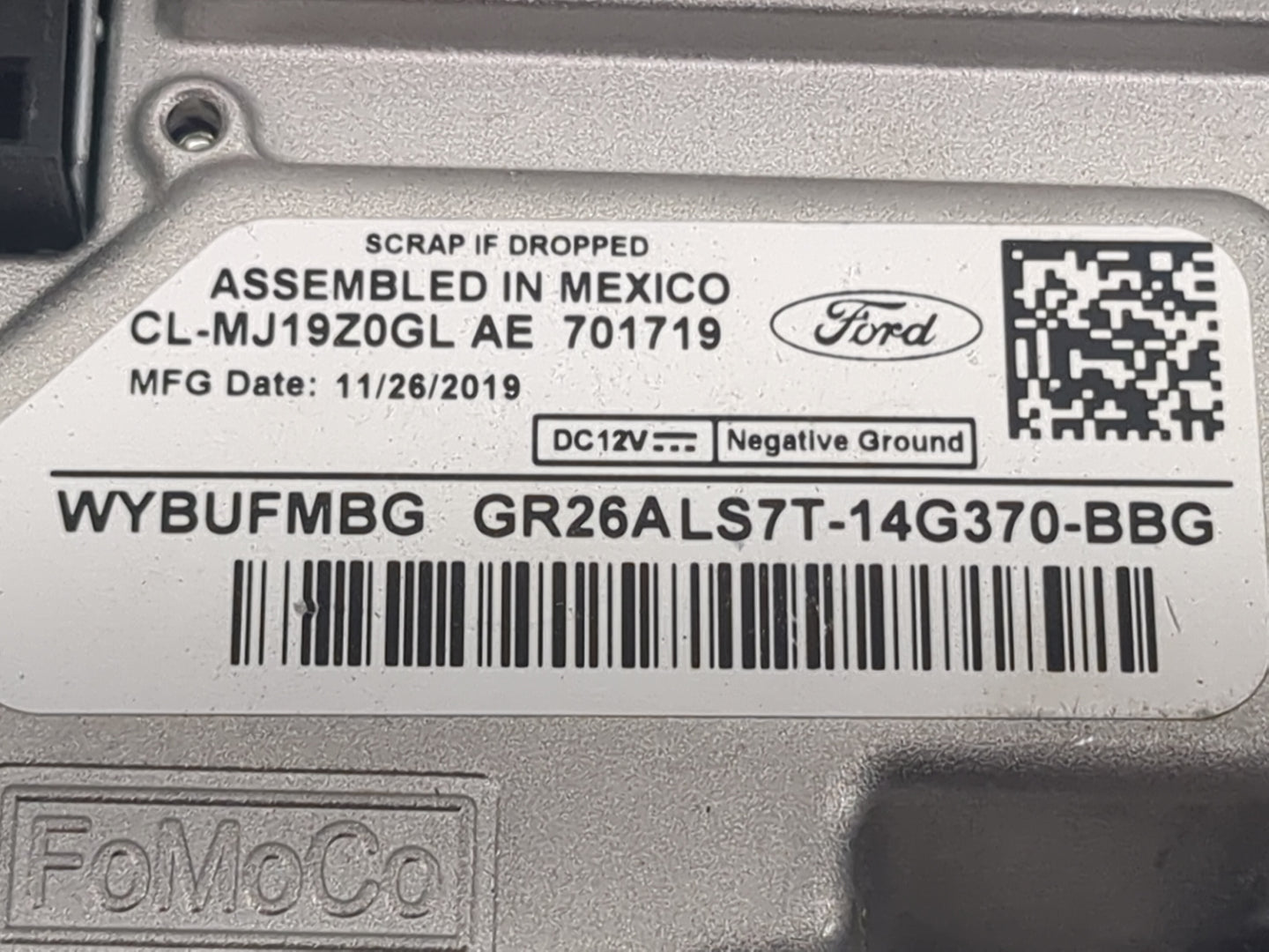 2019 Ford Fusion PCM Engine Control Computer ECU ECM PCU OEM P/N:GR26ALS7T-14G370-BBG CL-MJ19Z0GL, FG-185-SG32-MH Fits OEM U