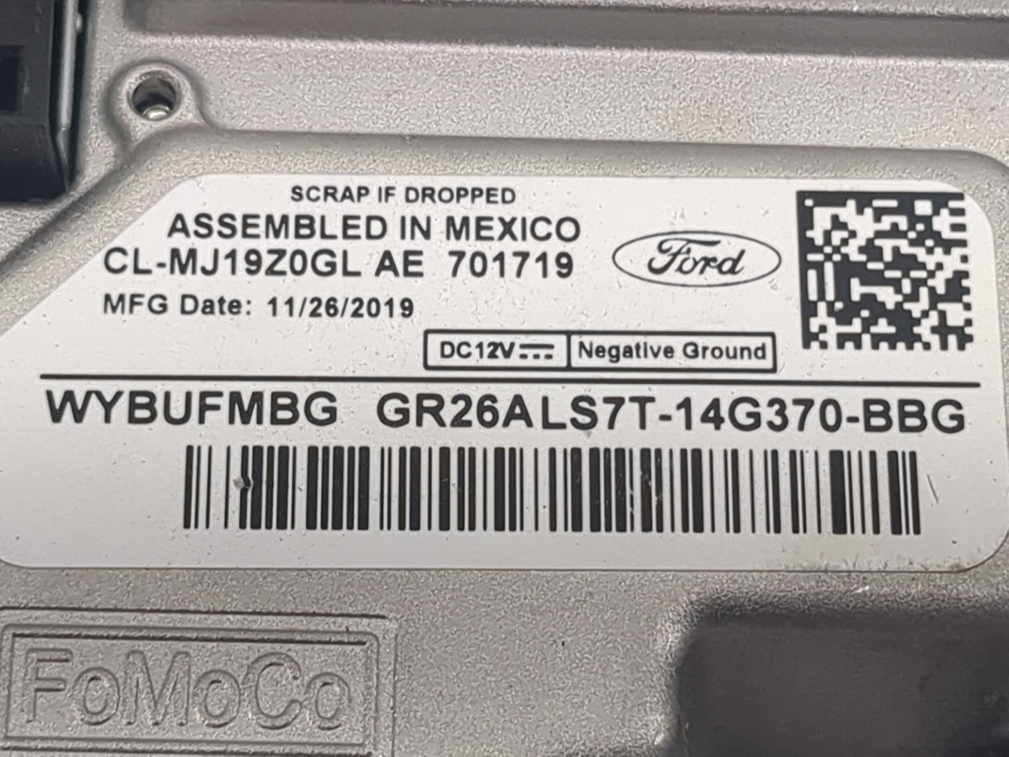 2019 Ford Fusion PCM Engine Control Computer ECU ECM PCU OEM P/N:GR26ALS7T-14G370-BBG CL-MJ19Z0GL, FG-185-SG32-MH Fits OEM U
