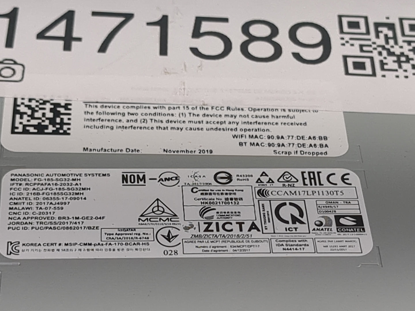 2019 Ford Fusion PCM Engine Control Computer ECU ECM PCU OEM P/N:GR26ALS7T-14G370-BBG CL-MJ19Z0GL, FG-185-SG32-MH Fits OEM U