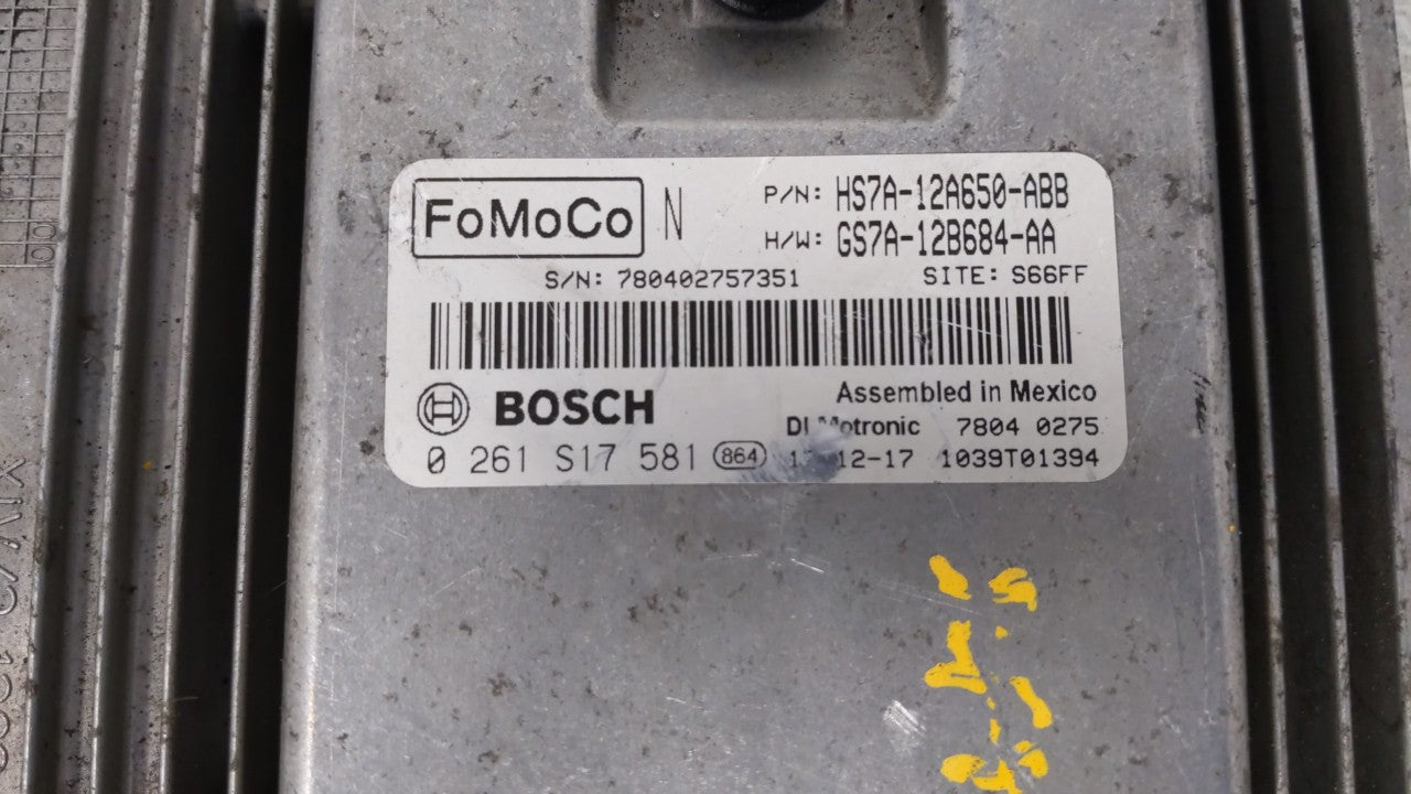 2017-2019 Ford Fusion PCM Engine Control Computer ECU ECM PCU OEM P/N:KS7A-12A650-BCA HS7A-12A650-ABB Fits Fits 2017 2018 20
