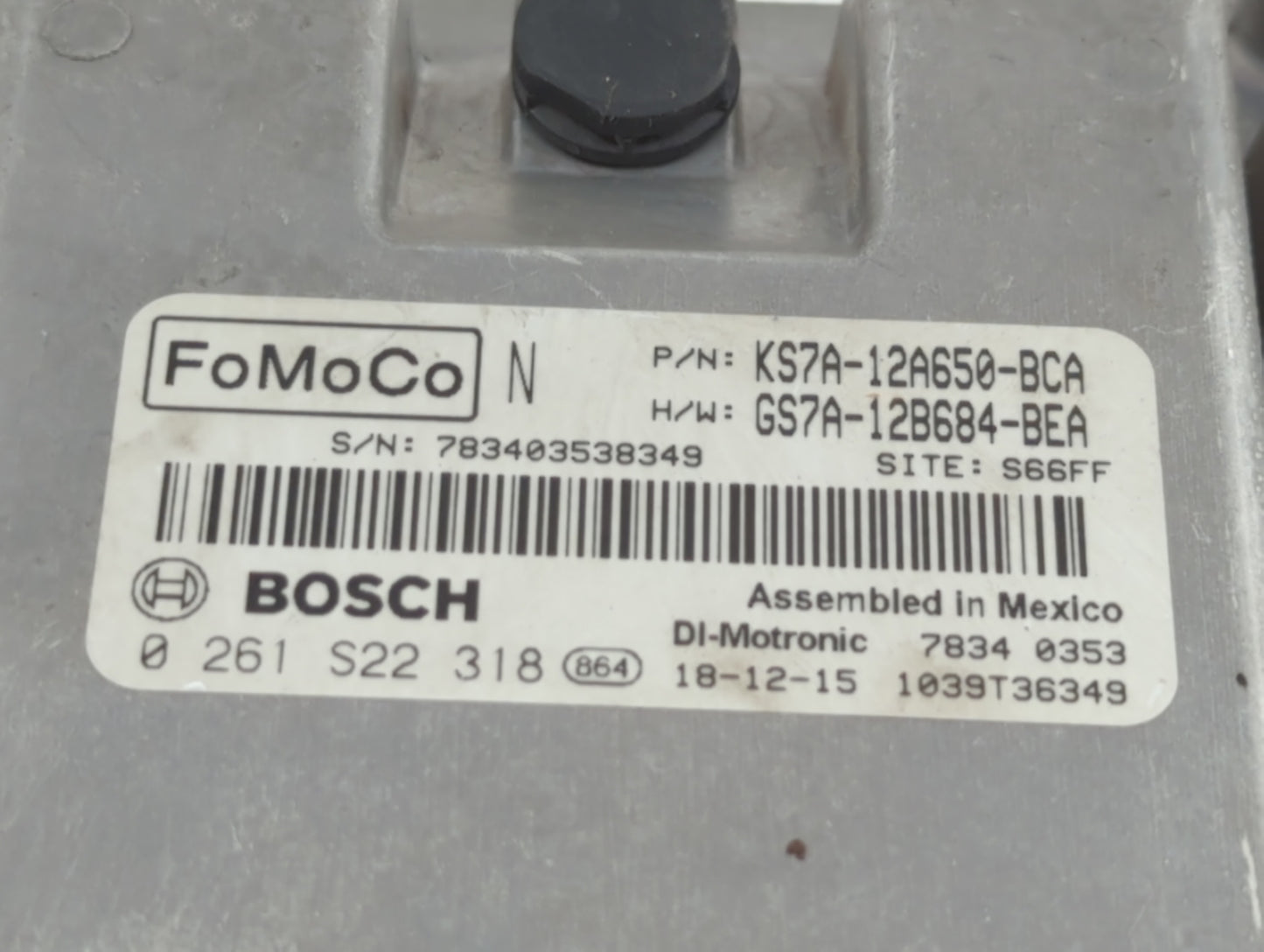 2017-2019 Ford Fusion PCM Engine Control Computer ECU ECM PCU OEM P/N:KS7A-12A650-BCA HS7A-12A650-ABB Fits Fits 2017 2018 20