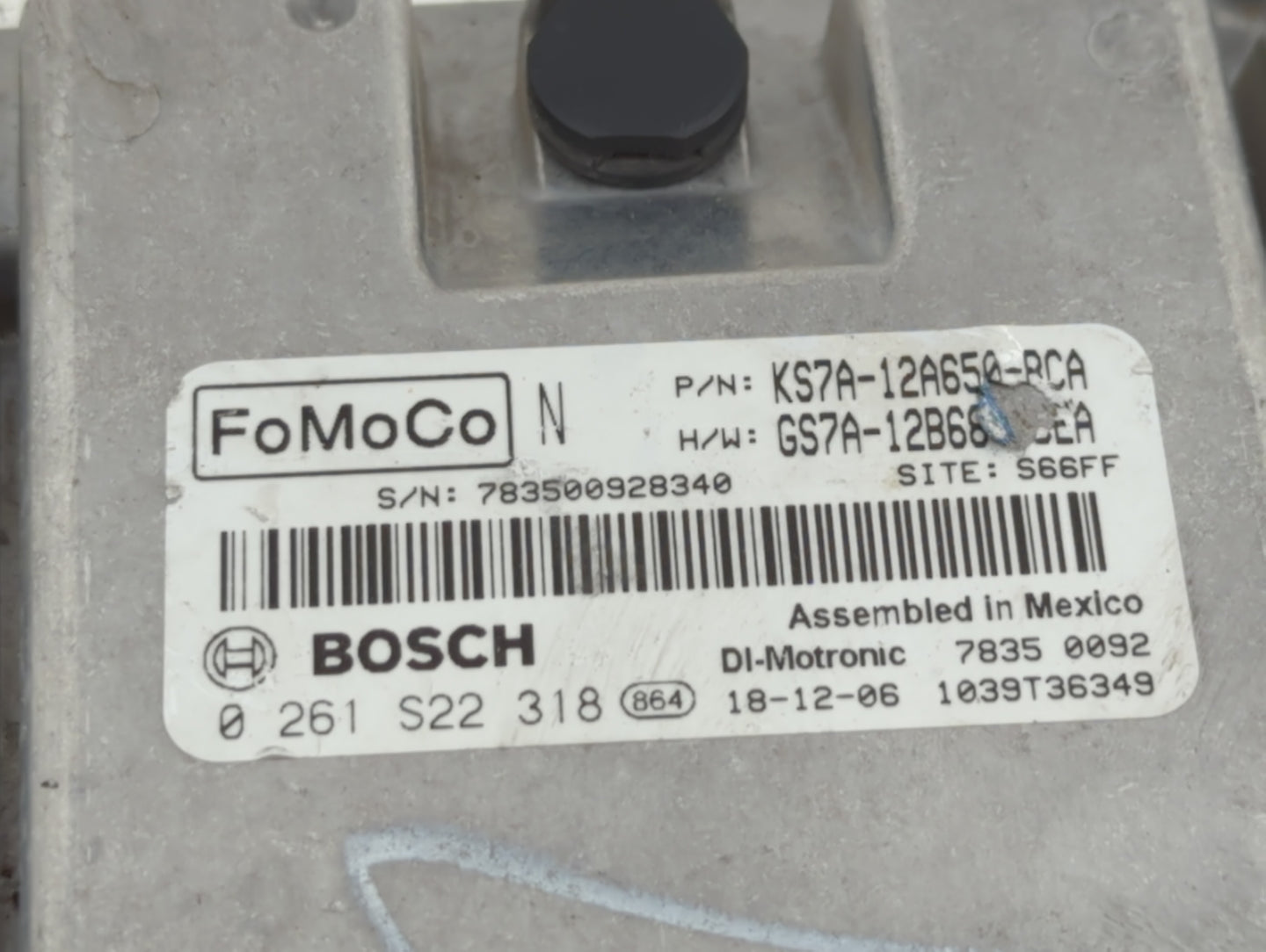 2017-2019 Ford Fusion PCM Engine Control Computer ECU ECM PCU OEM P/N:KS7A-12A650-BCA HS7A-12A650-ABB Fits Fits 2017 2018 20