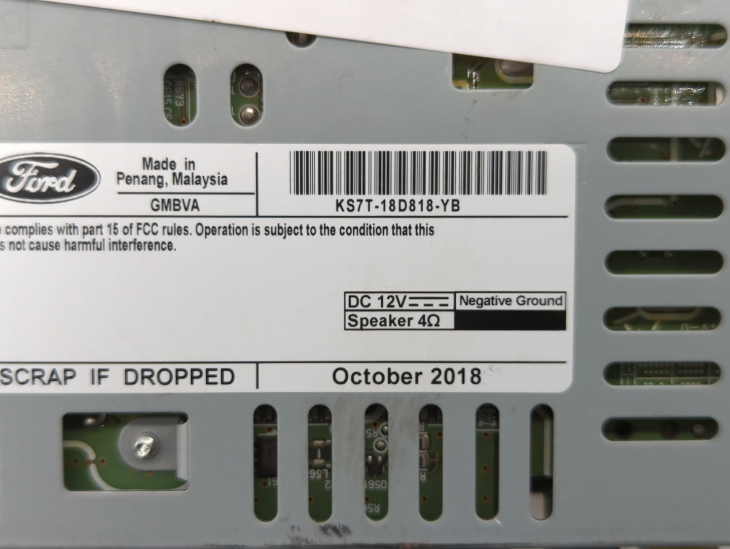 2019-2020 Ford Fusion Radio AM FM Cd Player Receiver Replacement P/N:KS7T-18D818-YB Fits Fits 2019 2020 OEM Used Auto Parts 