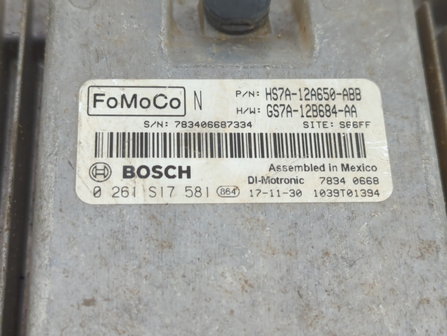 2017-2019 Ford Fusion PCM Engine Control Computer ECU ECM PCU OEM P/N:KS7A-12A650-BCA HS7A-12A650-ABB Fits Fits 2017 2018 20