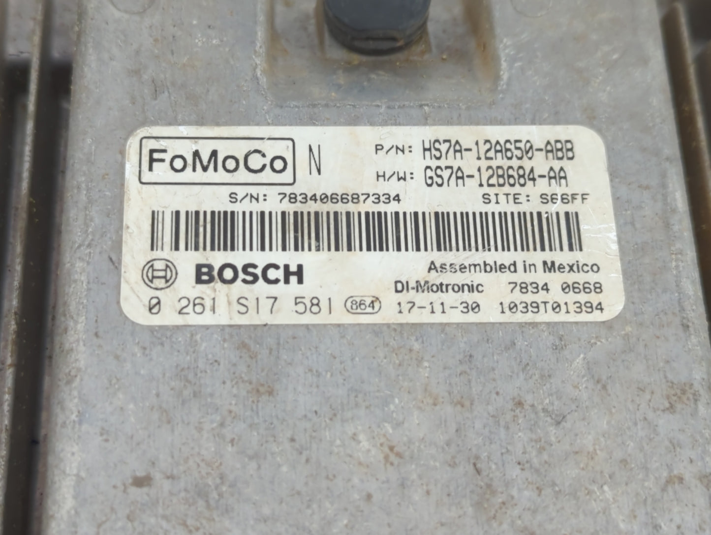 2017-2019 Ford Fusion PCM Engine Control Computer ECU ECM PCU OEM P/N:KS7A-12A650-BCA HS7A-12A650-ABB Fits Fits 2017 2018 20