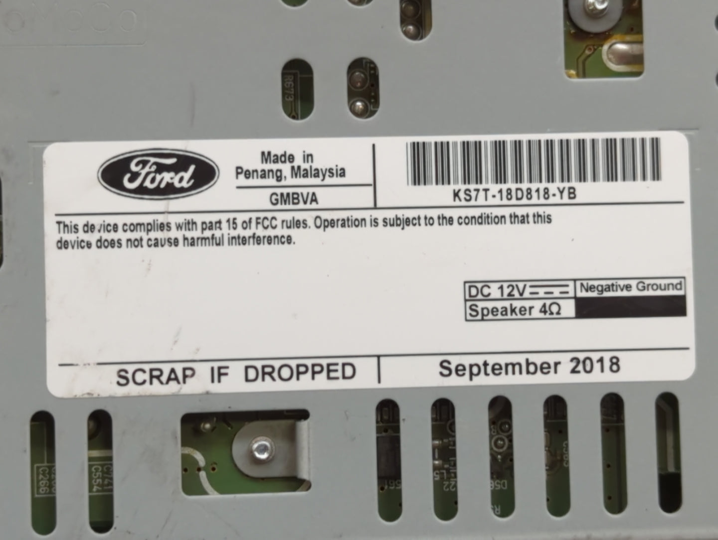 2019-2020 Ford Fusion Radio AM FM Cd Player Receiver Replacement P/N:KS7T-18D818-YC KS7T-18D818-YB Fits Fits 2019 2020 OEM U
