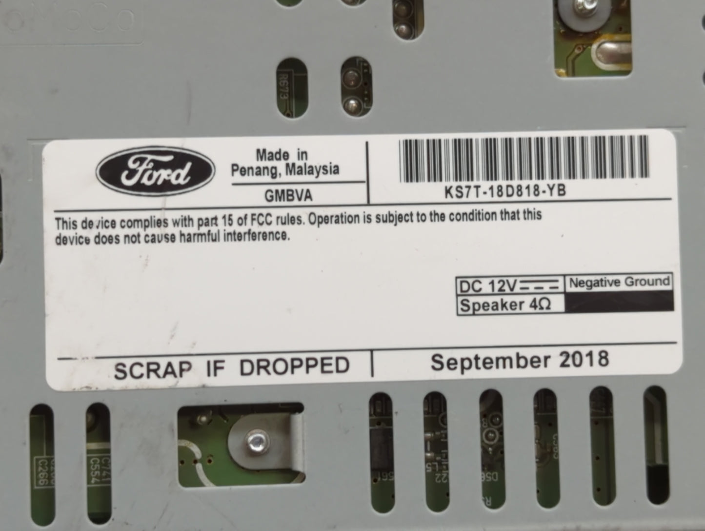 2019-2020 Ford Fusion Radio AM FM Cd Player Receiver Replacement P/N:KS7T-18D818-YC KS7T-18D818-YB Fits Fits 2019 2020 OEM U