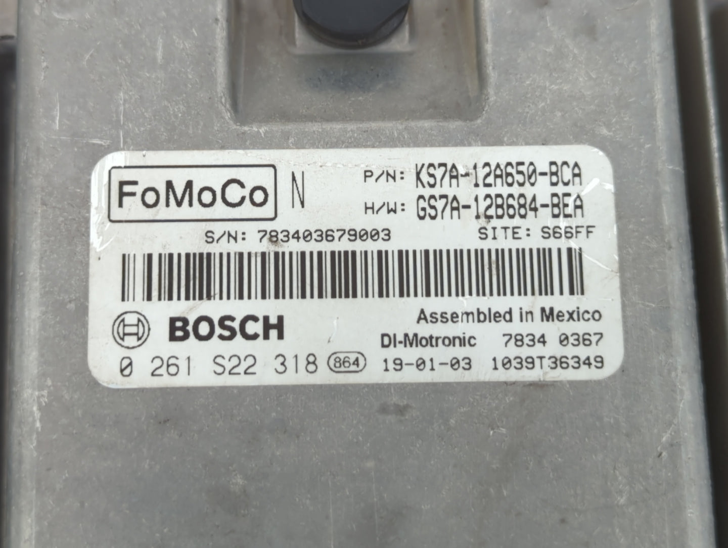 2017-2019 Ford Fusion PCM Engine Control Computer ECU ECM PCU OEM P/N:KS7A-12A650-BCA HS7A-12A650-ABB Fits Fits 2017 2018 20