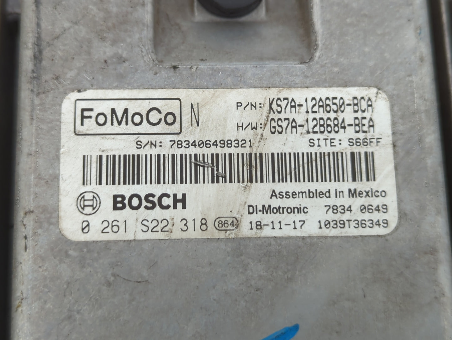 2017-2019 Ford Fusion PCM Engine Control Computer ECU ECM PCU OEM P/N:KS7A-12A650-BCA HS7A-12A650-ABB Fits Fits 2017 2018 20