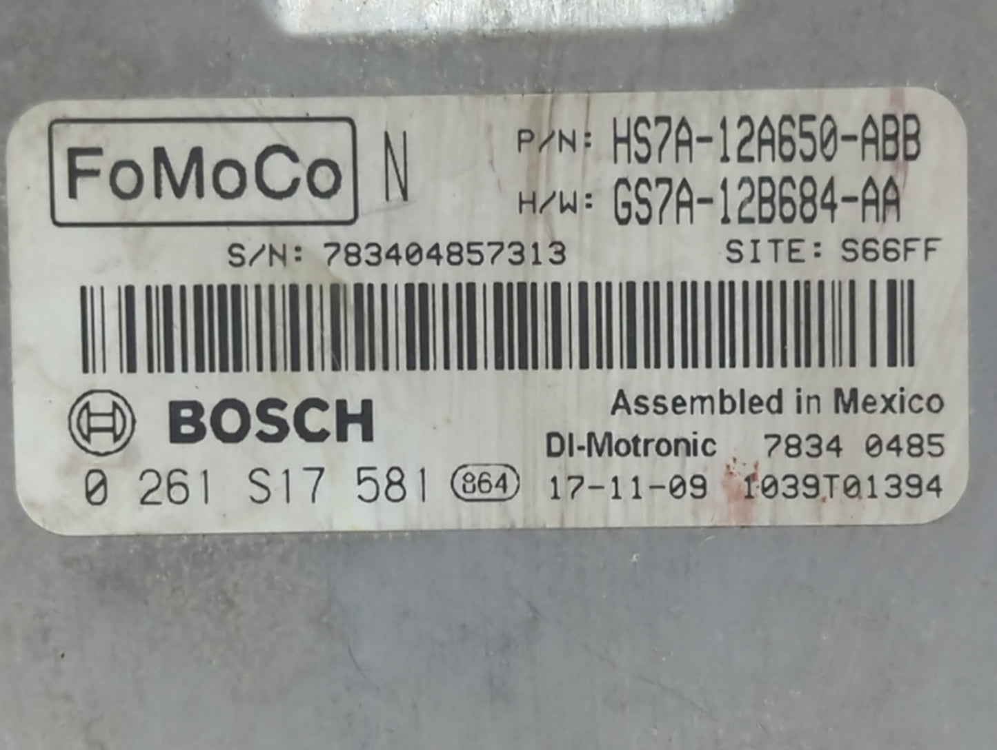 2017-2019 Ford Fusion PCM Engine Control Computer ECU ECM PCU OEM P/N:KS7A-12A650-BCA HS7A-12A650-ABB Fits Fits 2017 2018 20