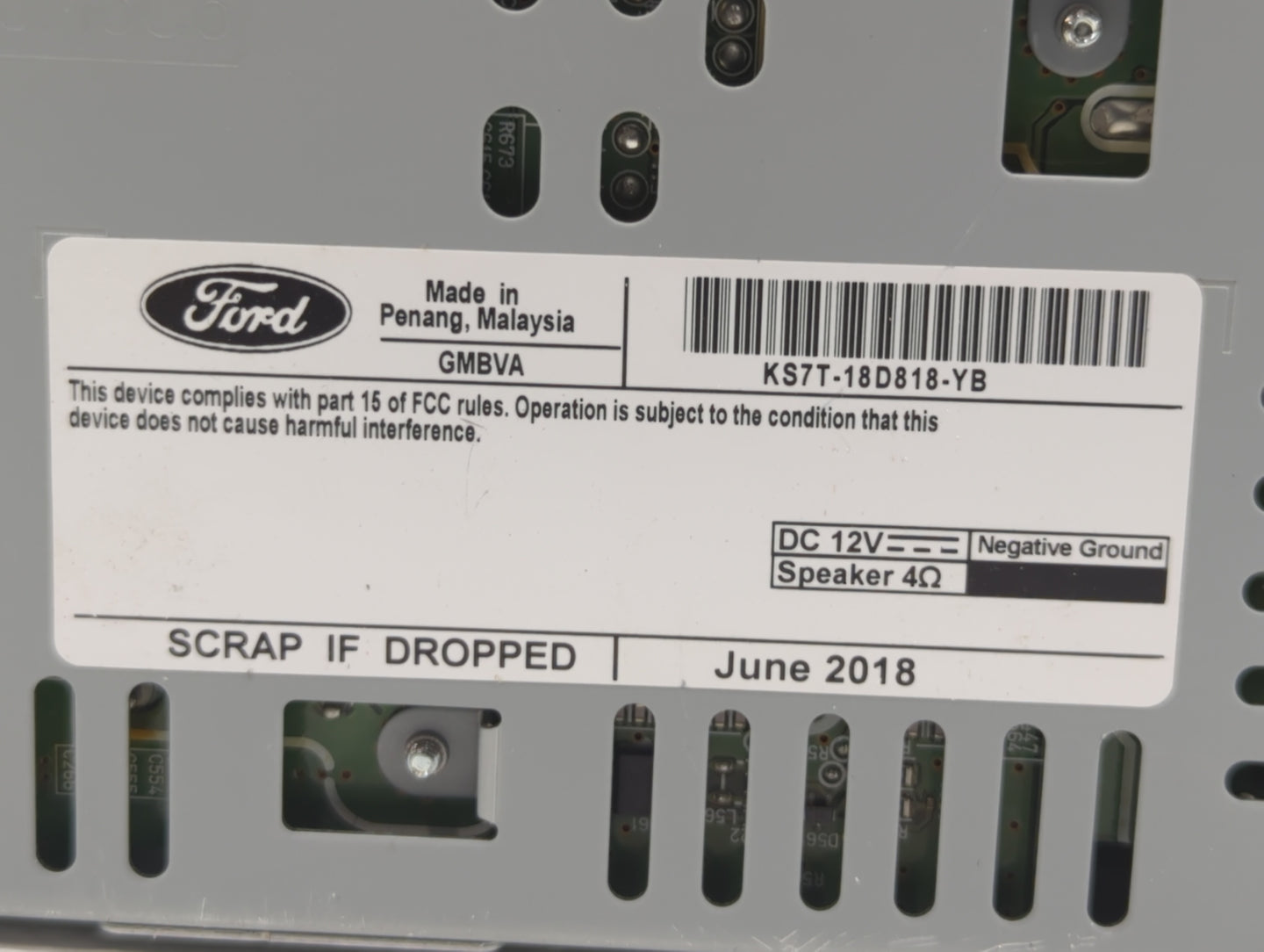2019-2020 Ford Fusion Radio AM FM Cd Player Receiver Replacement P/N:KS7T-18D818-YC KS7T-18D818-YB Fits Fits 2019 2020 OEM U