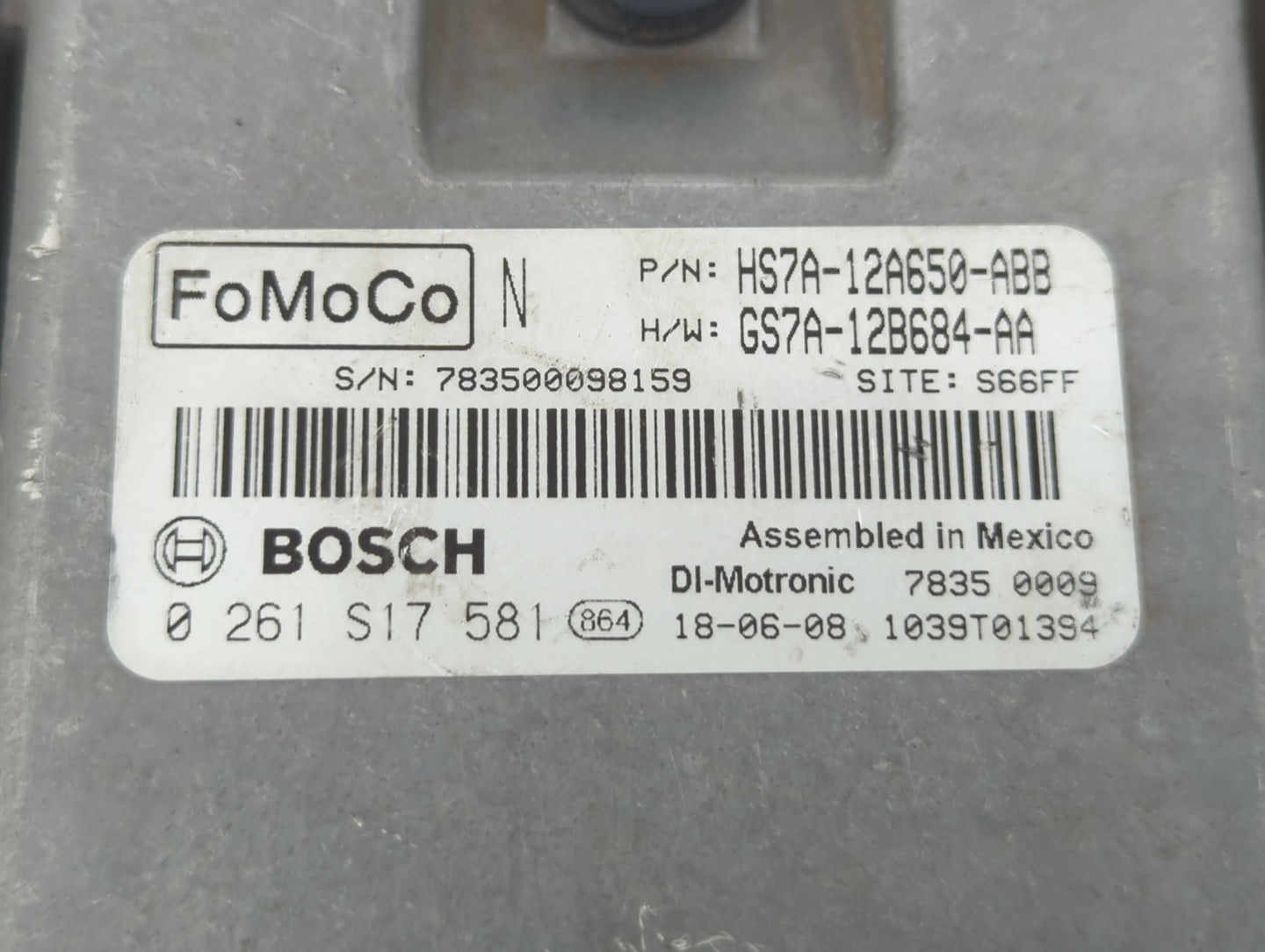 2017-2019 Ford Fusion PCM Engine Control Computer ECU ECM PCU OEM P/N:KS7A-12A650-BCA HS7A-12A650-ABB Fits Fits 2017 2018 20