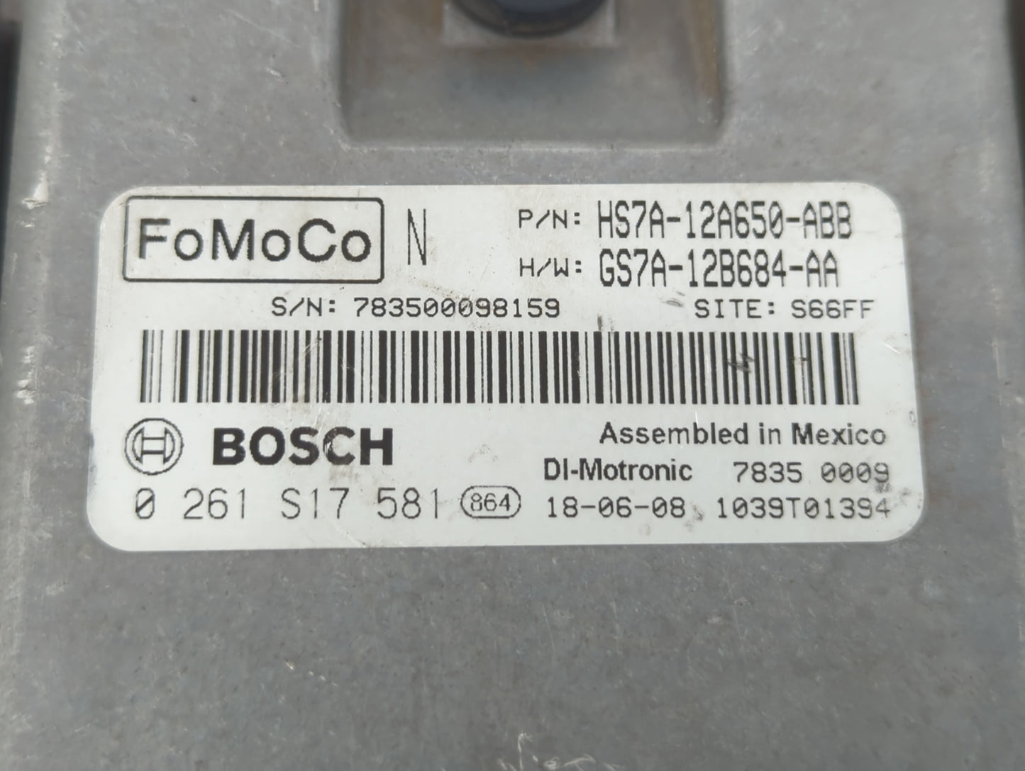 2017-2019 Ford Fusion PCM Engine Control Computer ECU ECM PCU OEM P/N:KS7A-12A650-BCA HS7A-12A650-ABB Fits Fits 2017 2018 20
