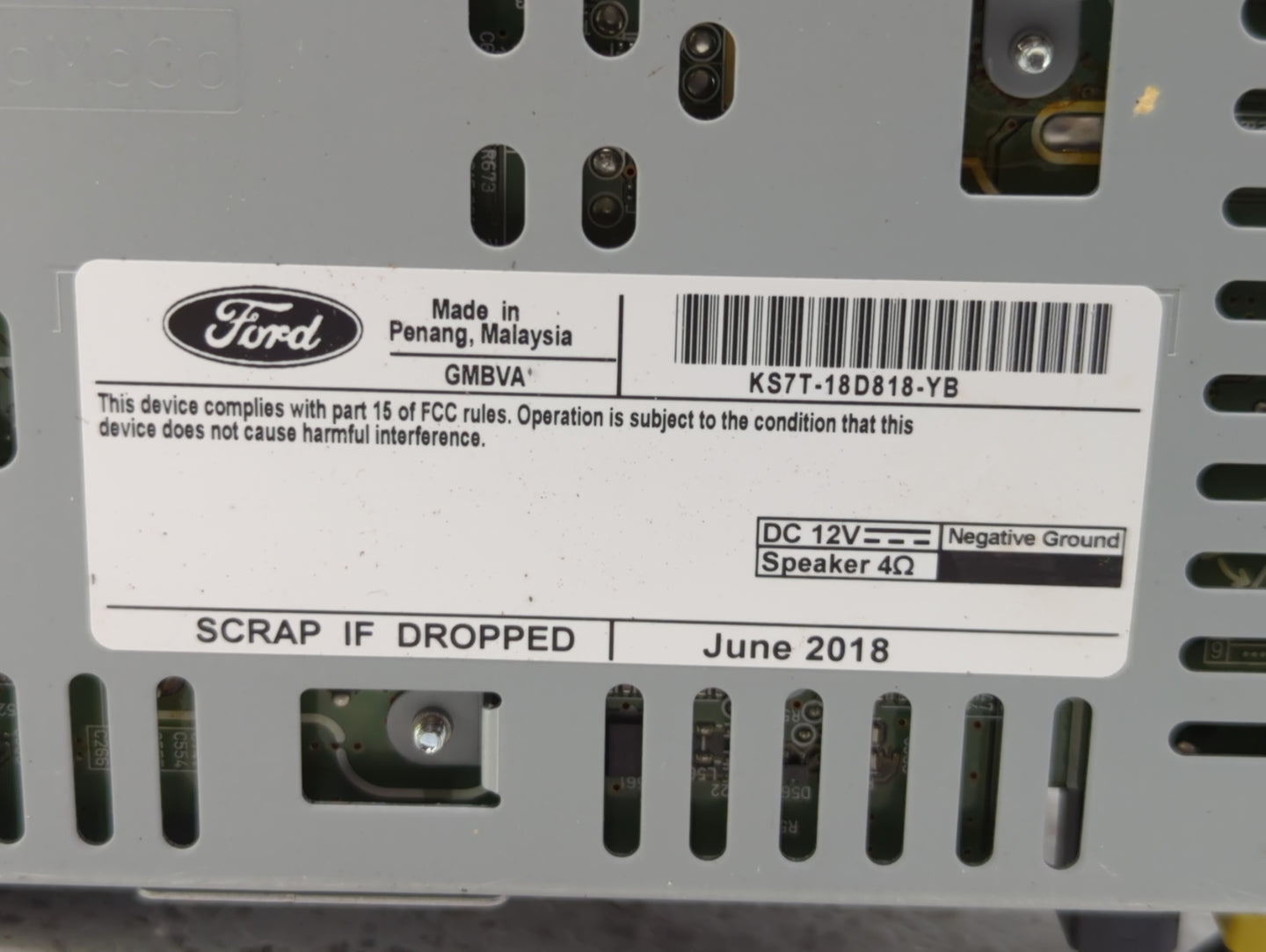 2019-2020 Ford Fusion Radio AM FM Cd Player Receiver Replacement P/N:KS7T-18D818-BB KS7T-18D818-YC Fits Fits 2019 2020 OEM U