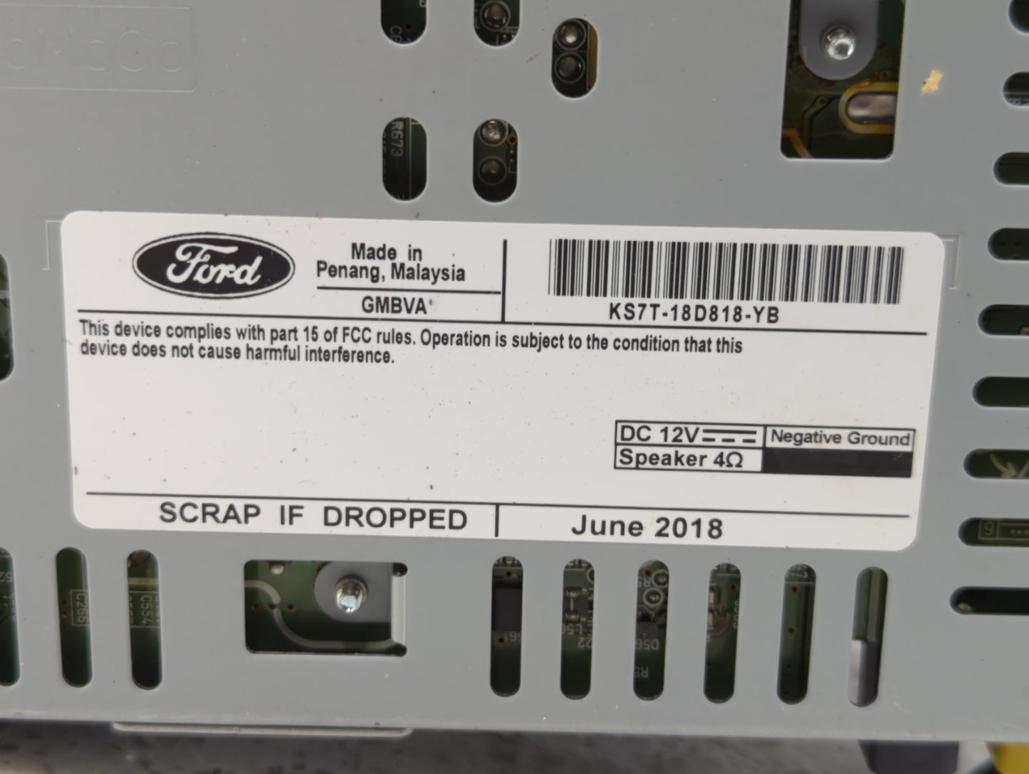 2019-2020 Ford Fusion Radio AM FM Cd Player Receiver Replacement P/N:KS7T-18D818-BB KS7T-18D818-YC Fits Fits 2019 2020 OEM U
