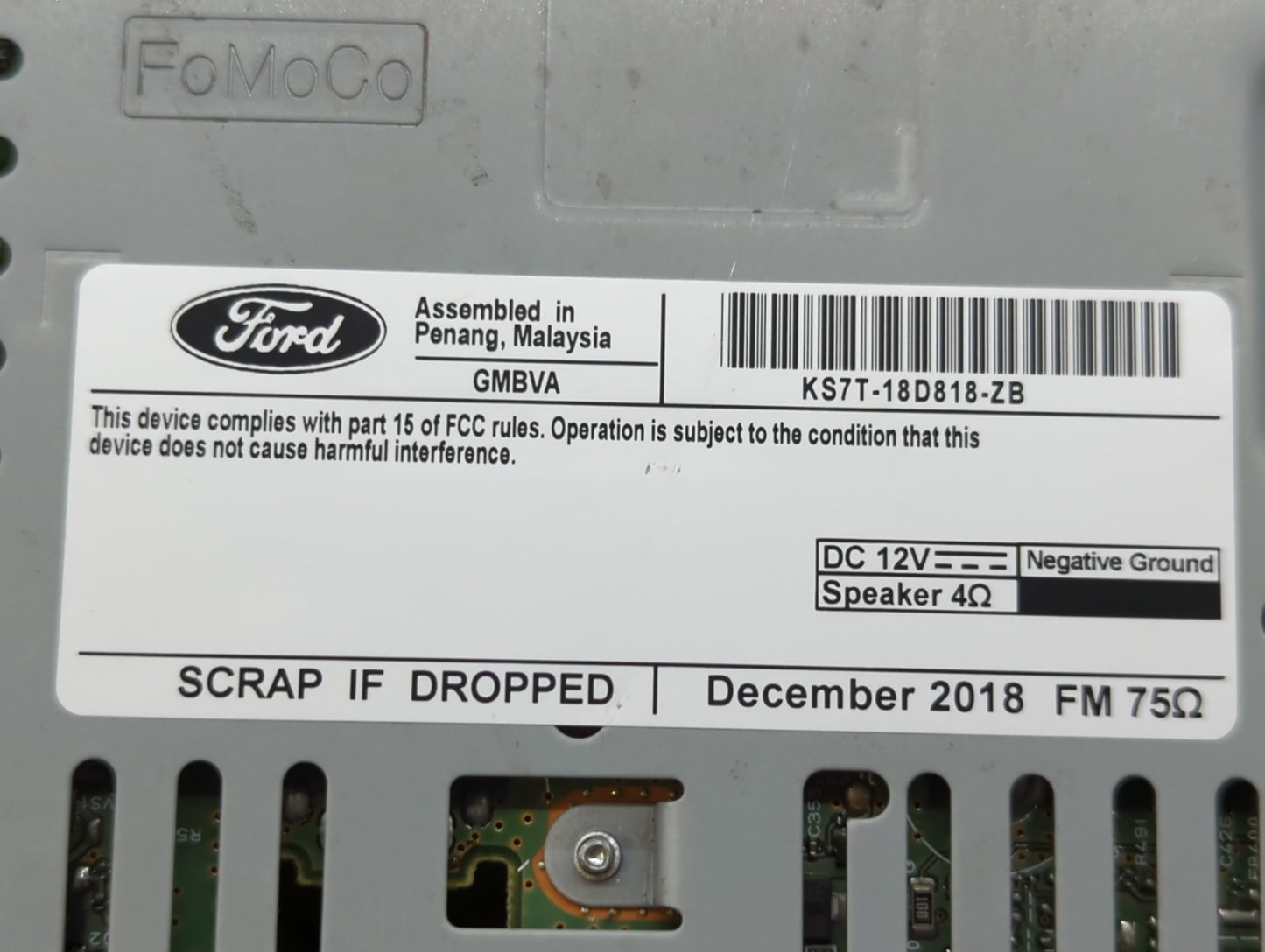 2016-2020 Ford Fusion Am Fm Cd Player Radio Receiver - Oemusedautoparts1.com