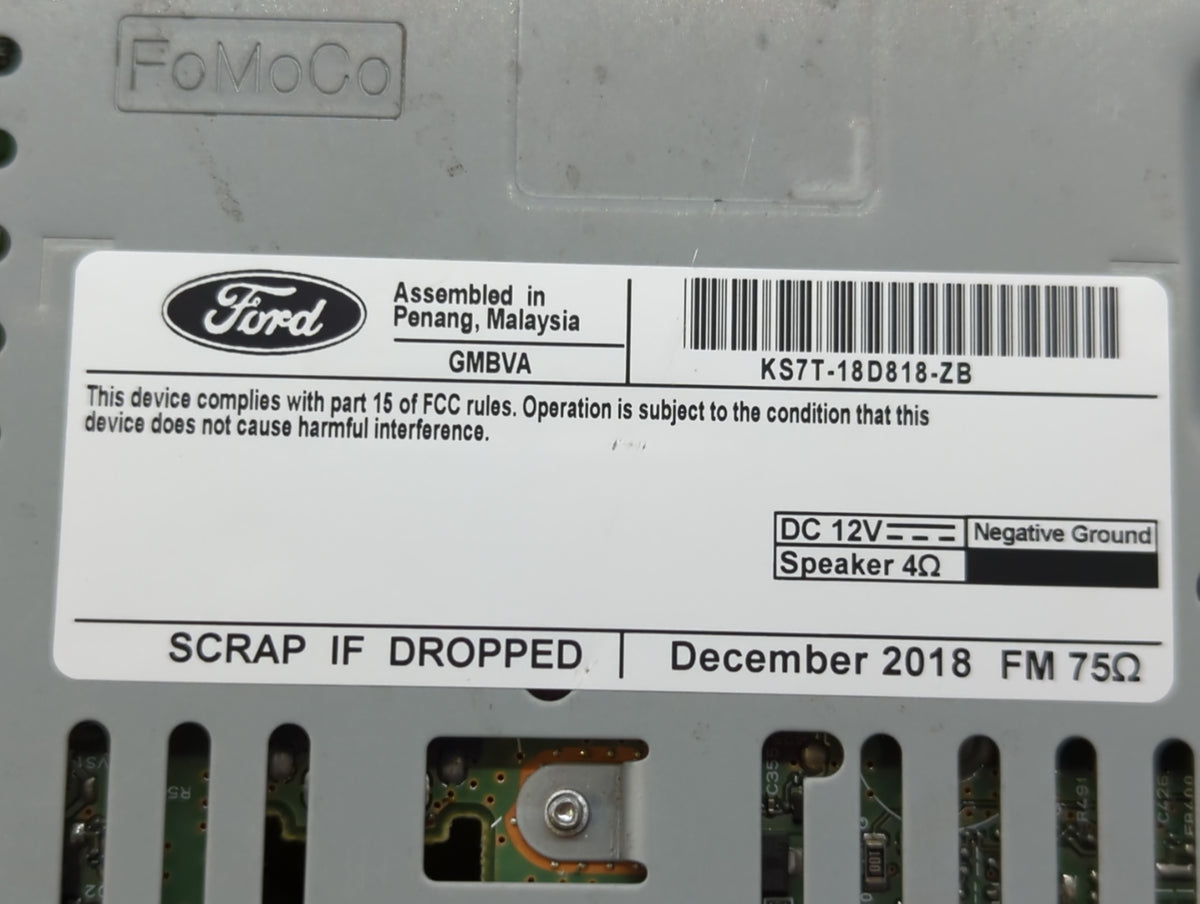 2016-2020 Ford Fusion Am Fm Cd Player Radio Receiver 521650 - Oemusedautoparts1.com