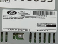 2019-2020 Ford Fusion Radio AM FM Cd Player Receiver Replacement P/N:KS7T-18D818-YB Fits Fits 2019 2020 OEM Used Auto Parts 