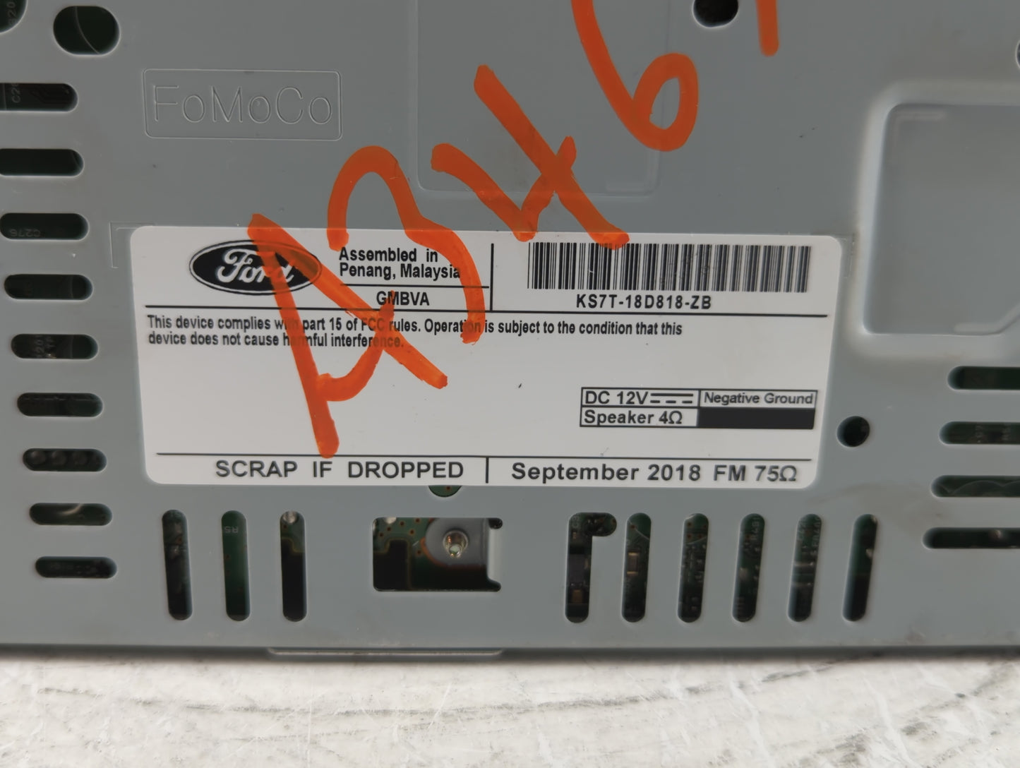2019-2020 Ford Fusion Radio AM FM Cd Player Receiver Replacement P/N:KS7T-18D818 - ZB K S 7 T- 1 8 D 8 1 8 - Z B Fits OEM Us