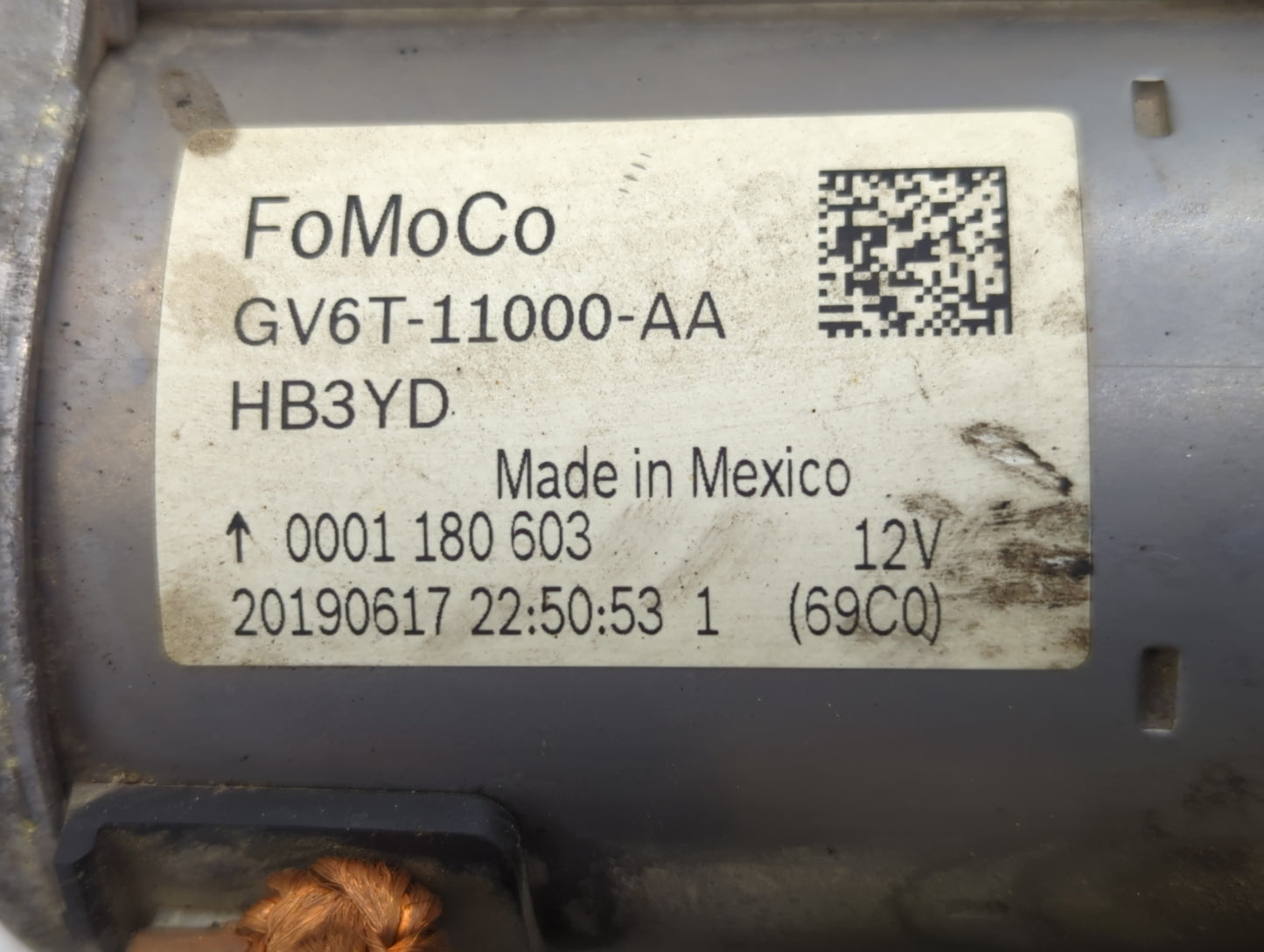 2019-2020 Ford Fusion Car Starter Motor Solenoid OEM P/N:GV6T-11000-AA Fits Fits 2017 2018 2019 2020 2021 2022 OEM Used Auto