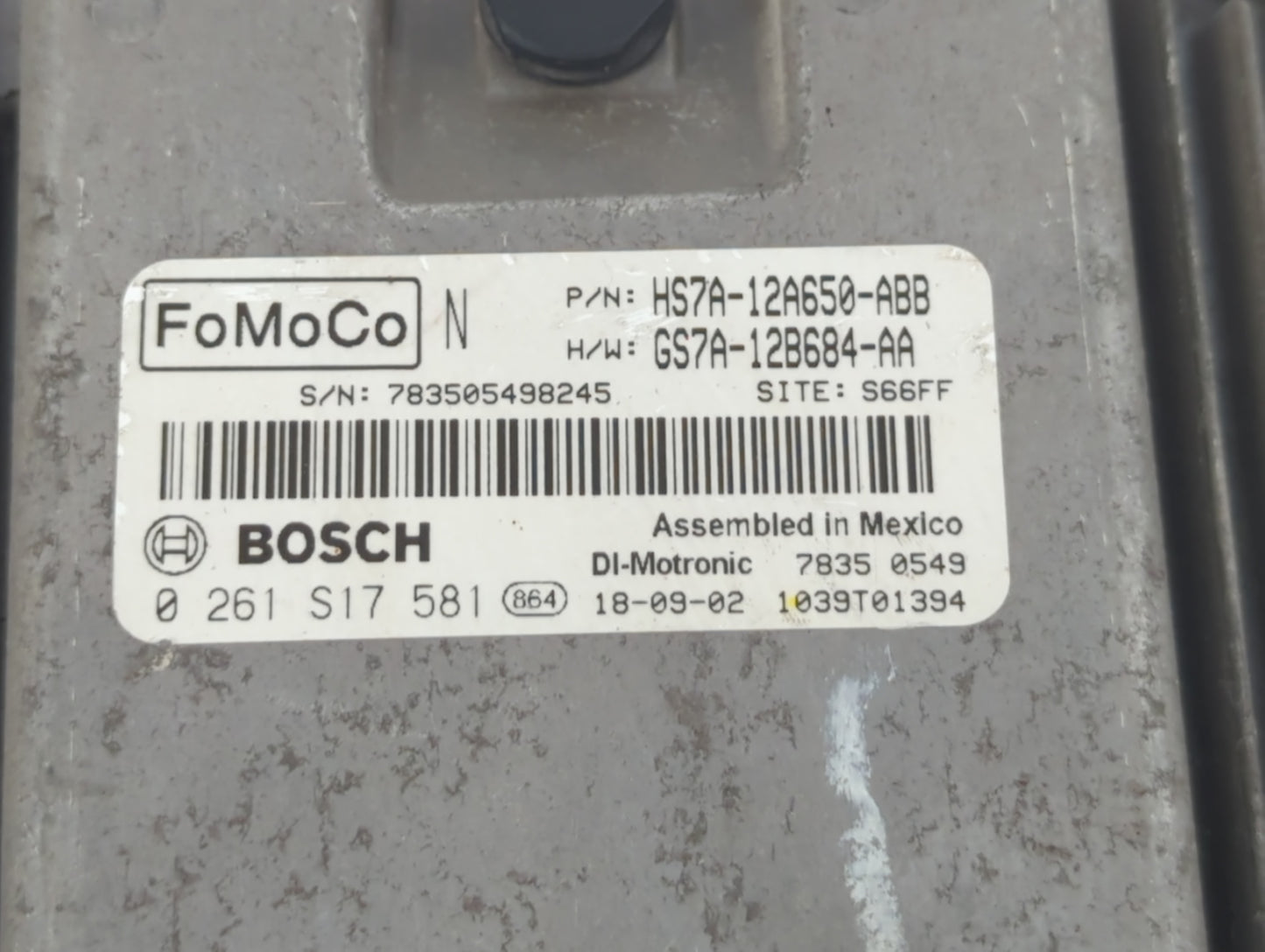 2017-2019 Ford Fusion PCM Engine Control Computer ECU ECM PCU OEM P/N:HS7A-12A650-ABB Fits Fits 2017 2018 2019 OEM Used Auto