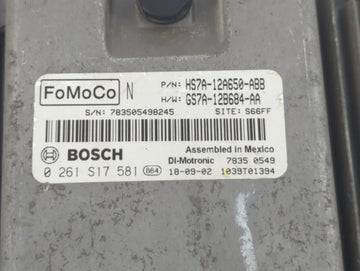 2017-2019 Ford Fusion PCM Engine Control Computer ECU ECM PCU OEM P/N:HS7A-12A650-ABB Fits Fits 2017 2018 2019 OEM Used Auto Parts
