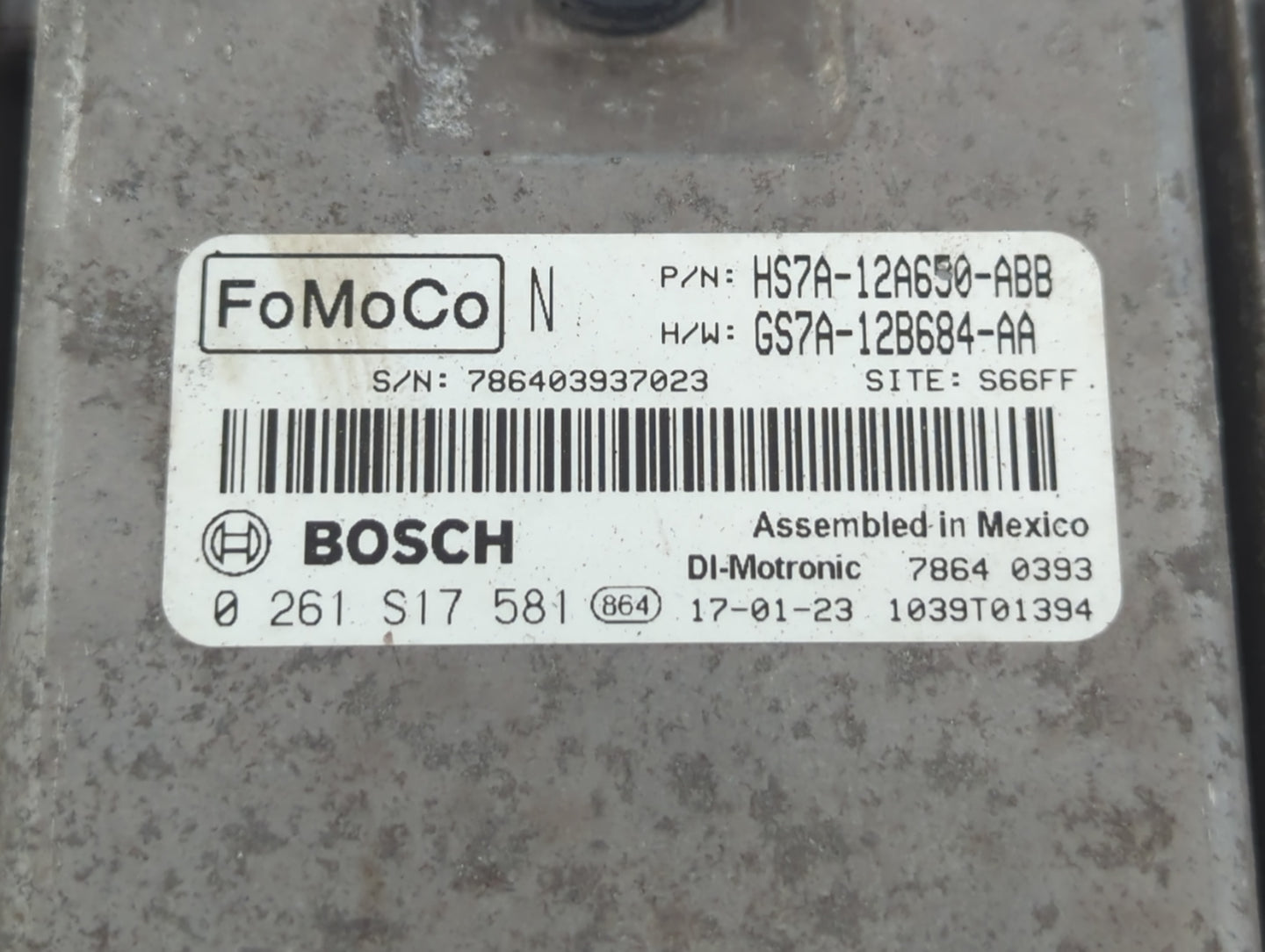 2017-2019 Ford Fusion PCM Engine Control Computer ECU ECM PCU OEM P/N:HS7A-12A650-ABB Fits Fits 2017 2018 2019 OEM Used Auto