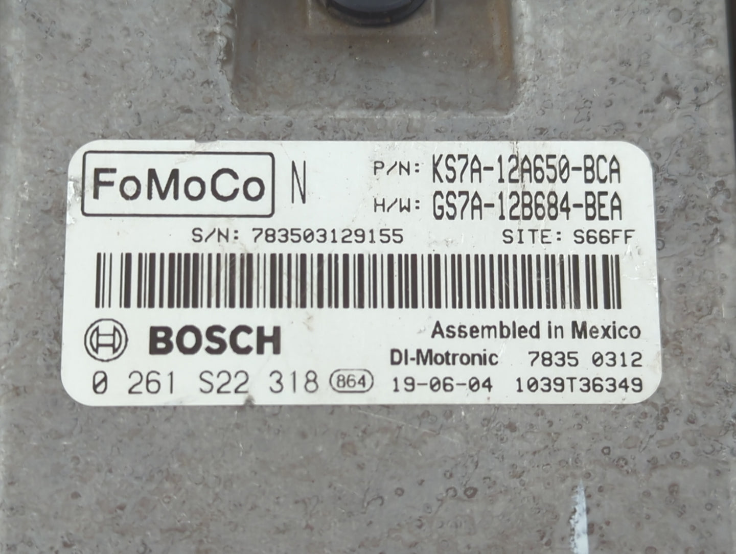 2017-2019 Ford Fusion PCM Engine Control Computer ECU ECM PCU OEM P/N:GS7A-12B684-BEA KS7A-12A650-BCA Fits Fits 2017 2018 20