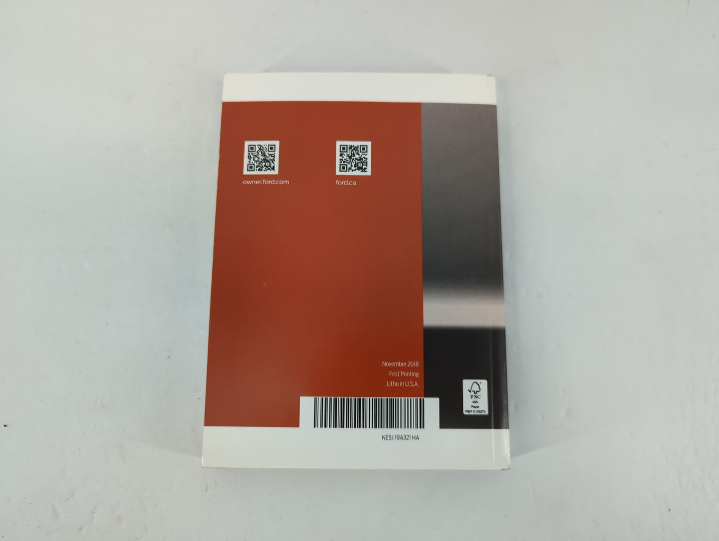 2019 Ford Fusion Owners Manual Book Guide P/N:KE5J 19A321 HA OEM Used Auto Parts - Oemusedautoparts1.com