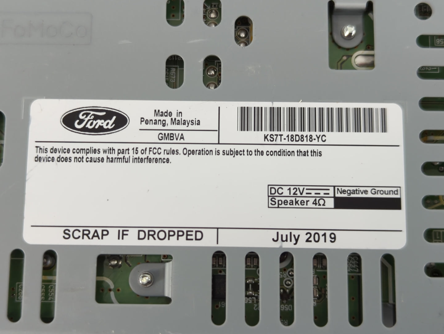 2017-2020 Ford Fusion Radio AM FM Cd Player Receiver Replacement P/N:KS7T-18D818-YC Fits Fits 2017 2018 2019 2020 OEM Used A