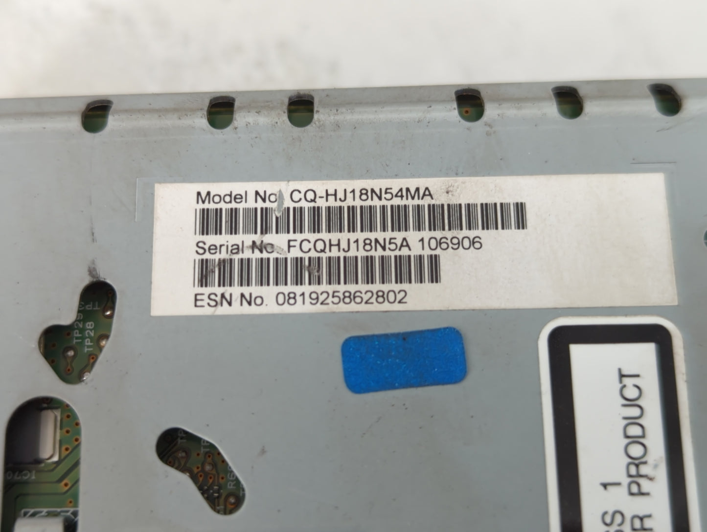 2019-2020 Ford Fusion Radio AM FM Cd Player Receiver Replacement P/N:CQ-HJ18N54MA Fits Fits 2019 2020 OEM Used Auto Parts - 