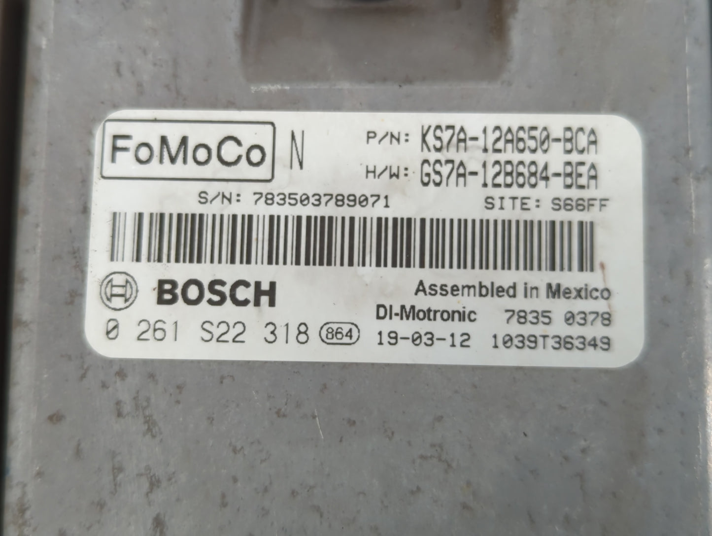 2017-2019 Ford Fusion PCM Engine Control Computer ECU ECM PCU OEM P/N:GS7A-12B684-BEA KS7A-12A650-BCA Fits Fits 2017 2018 20