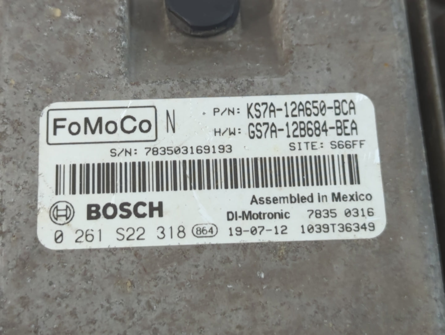 2017-2019 Ford Fusion PCM Engine Control Computer ECU ECM PCU OEM P/N:KS7A-12A650-BCA GS7A-12B684-BEA Fits Fits 2017 2018 20