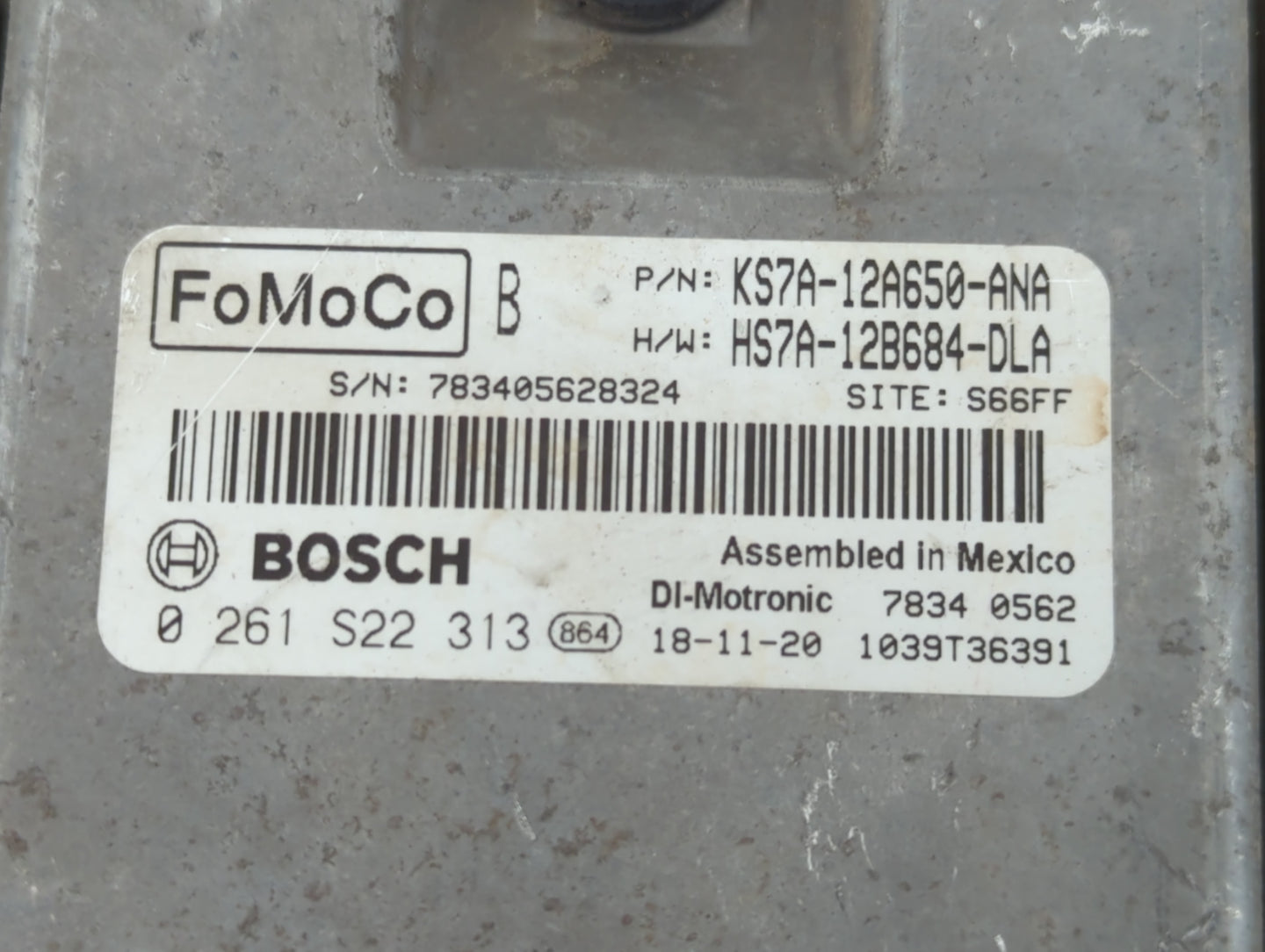 2017-2020 Ford Fusion PCM Engine Control Computer ECU ECM PCU OEM P/N:HS7A-12B684-DLA KS7A-12A650-ANA Fits OEM Used Auto Par