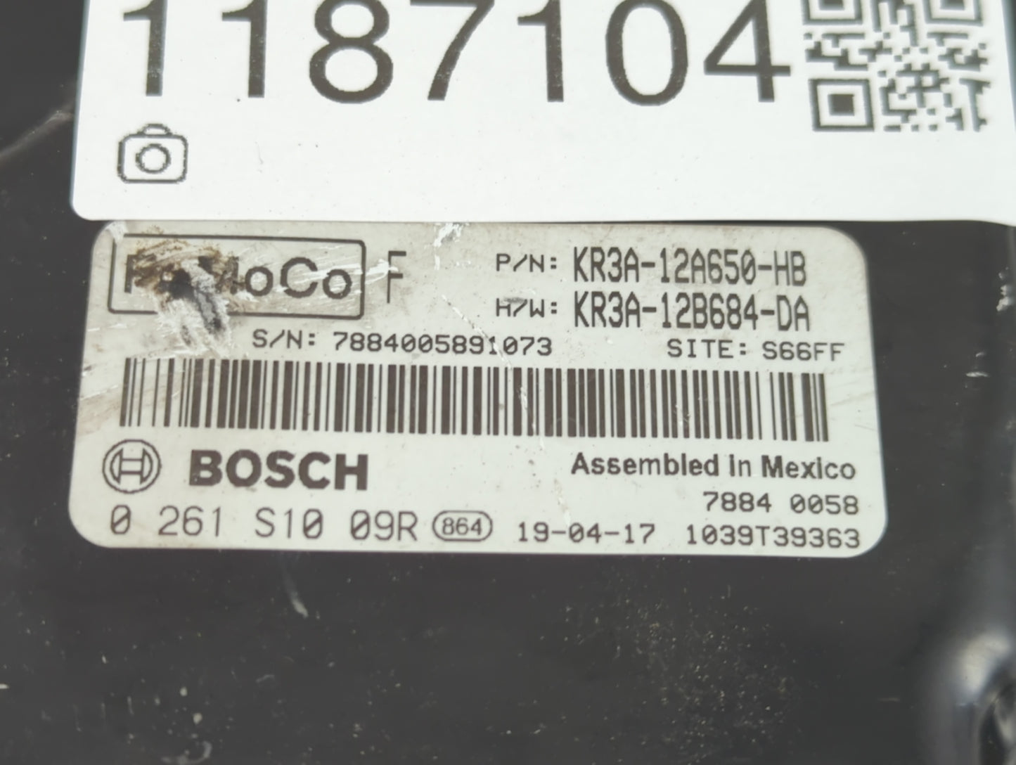 2019-2022 Ford Mustang PCM Engine Control Computer ECU ECM PCU OEM P/N:KR3A-12A650-HB Fits Fits 2019 2020 2021 2022 OEM Used