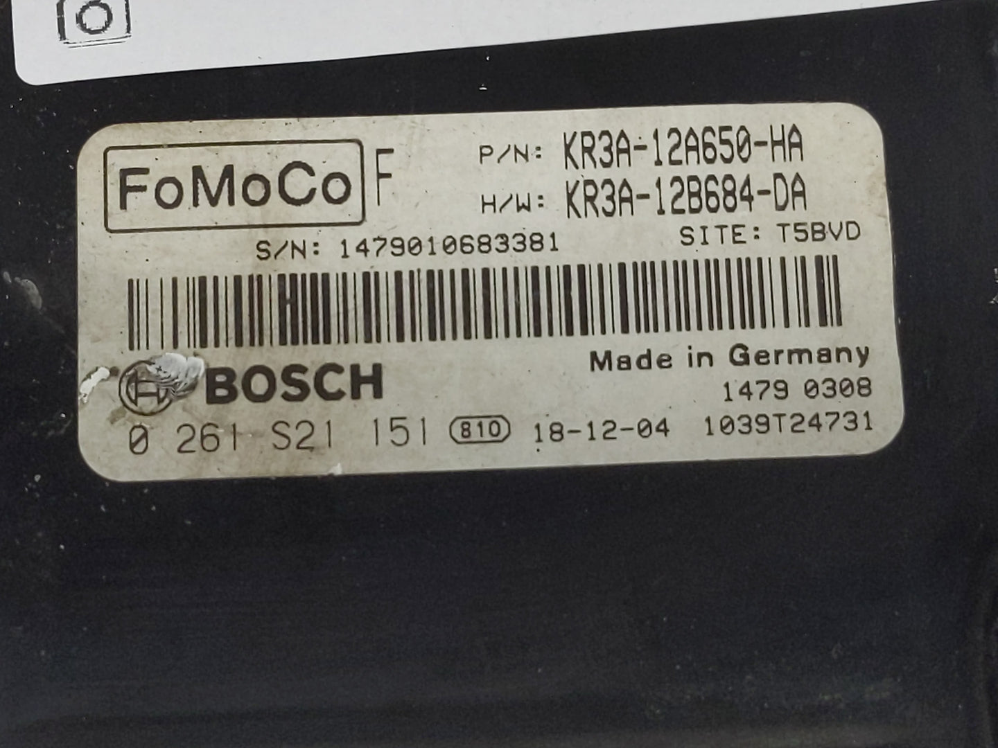 2019 Ford Mustang PCM Engine Control Computer ECU ECM PCU OEM P/N:0 261 S21 151 KR3A-12A650-HA Fits OEM Used Auto Parts - Oe