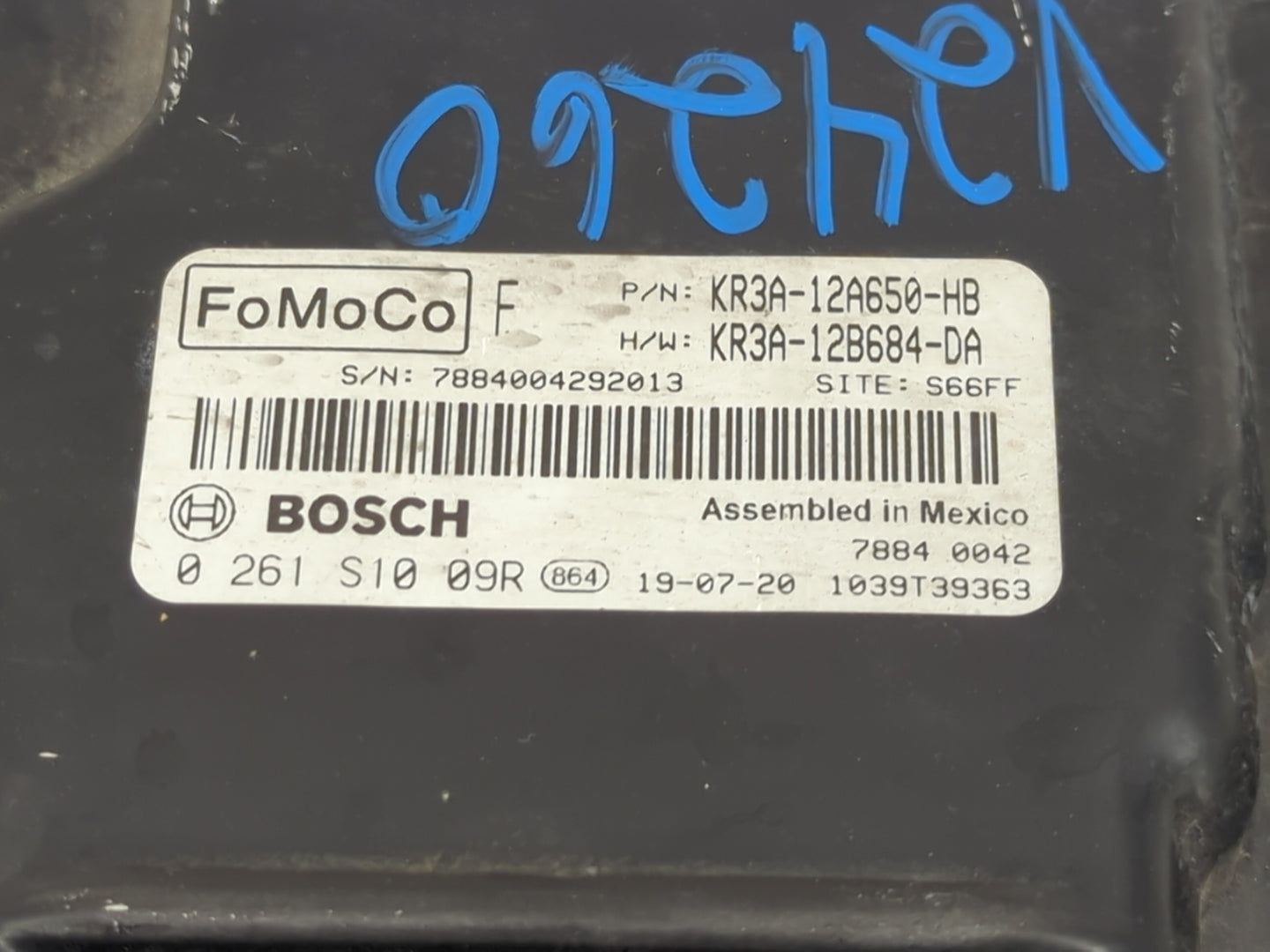 2019-2022 Ford Mustang PCM Engine Control Computer ECU ECM PCU OEM P/N:KR3A-12A650-HB Fits Fits 2019 2020 2021 2022 OEM Used