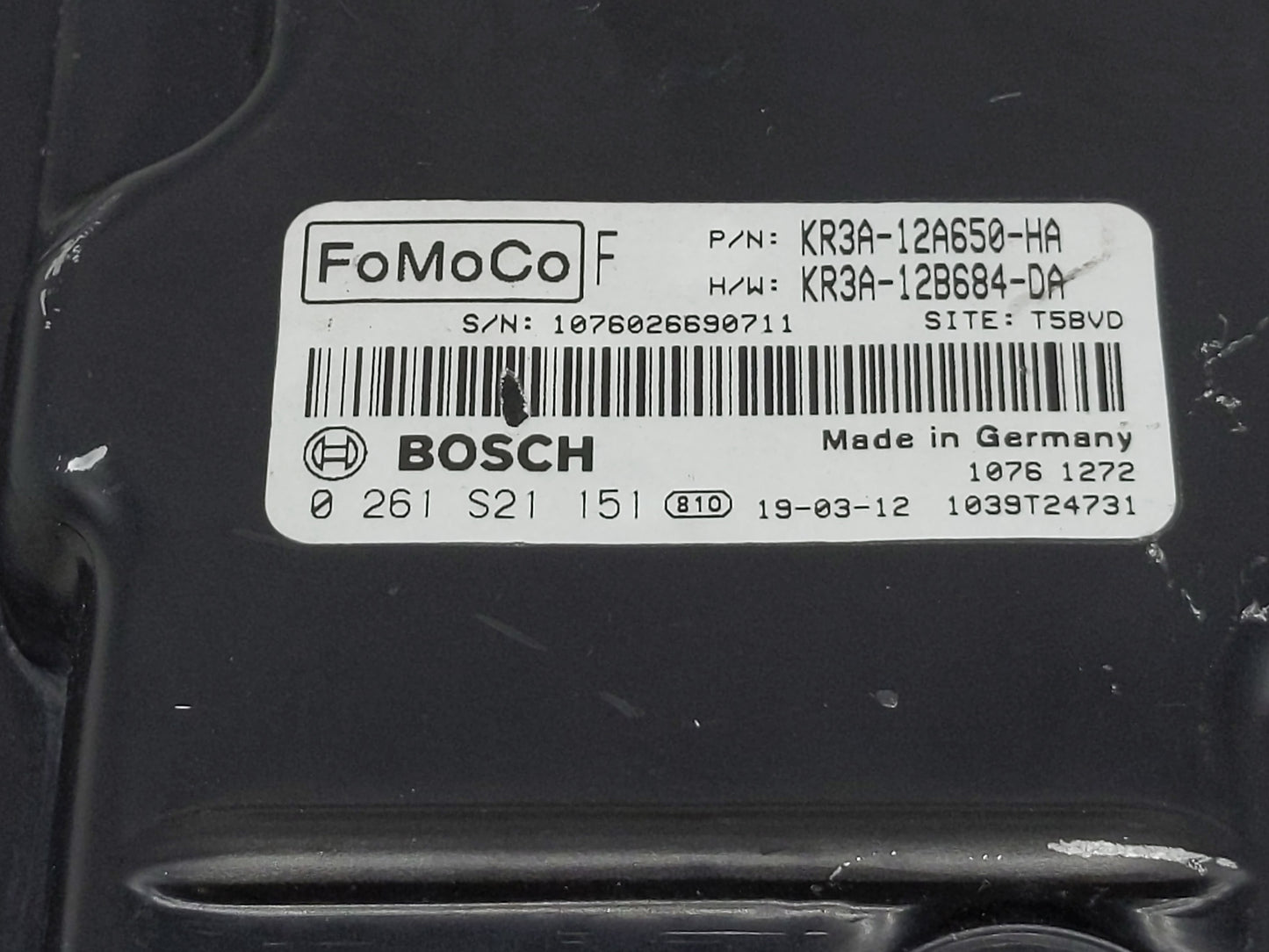2015-2017 Ford Mustang PCM Engine Control Computer ECU ECM PCU OEM P/N:KR3A-12A650-HA 0 261 S21 151 Fits OEM Used Auto Parts