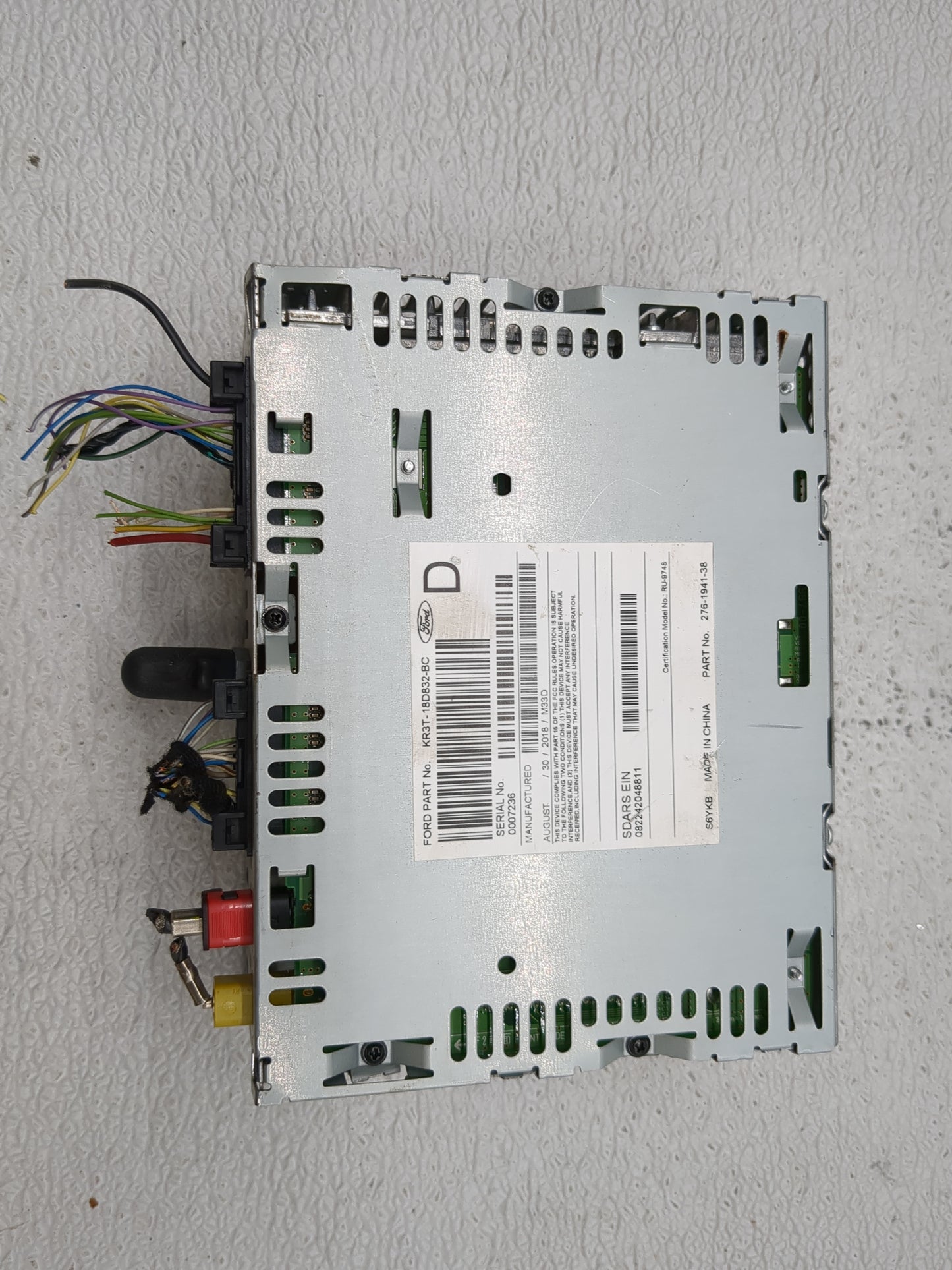 2019 Ford Mustang Radio AM FM Cd Player Receiver Replacement P/N:KR3T-18D832-BC RU-9748S-B, 276-19M1-38 Fits OEM Used Auto P