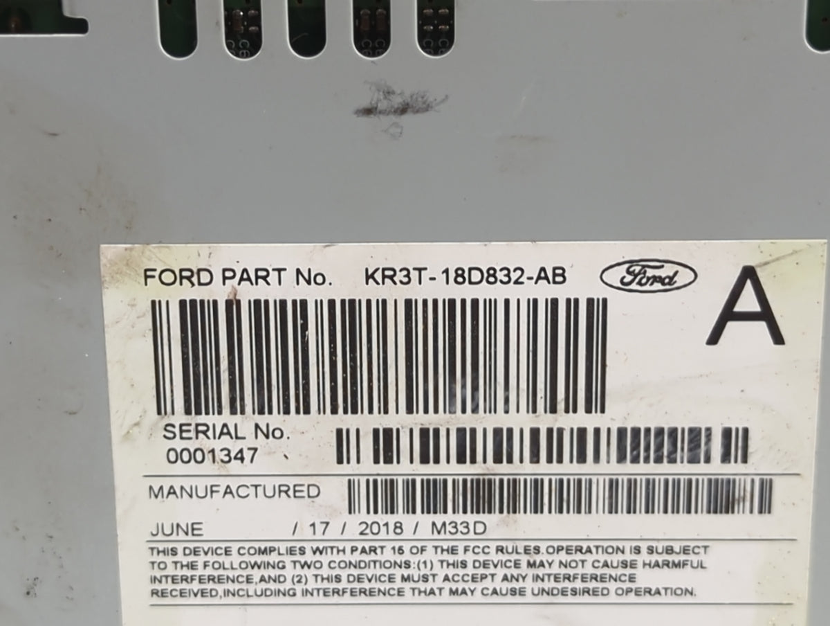 2018-2022 Ford Mustang Radio AM FM Cd Player Receiver Replacement P/N:KR3T-18D832-AB Fits Fits 2018 2019 2020 2021 2022 OEM 