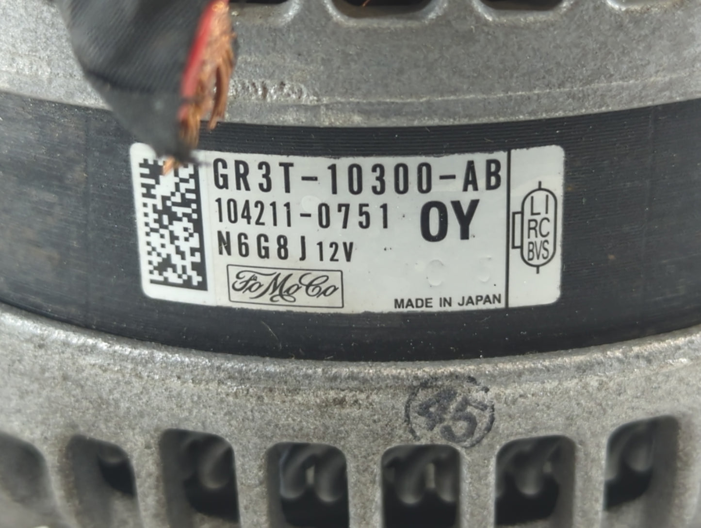 2016-2022 Ford Mustang Alternator Replacement Generator Charging Assembly Engine OEM P/N:104211-0751 GR3T-10300-AB Fits OEM 