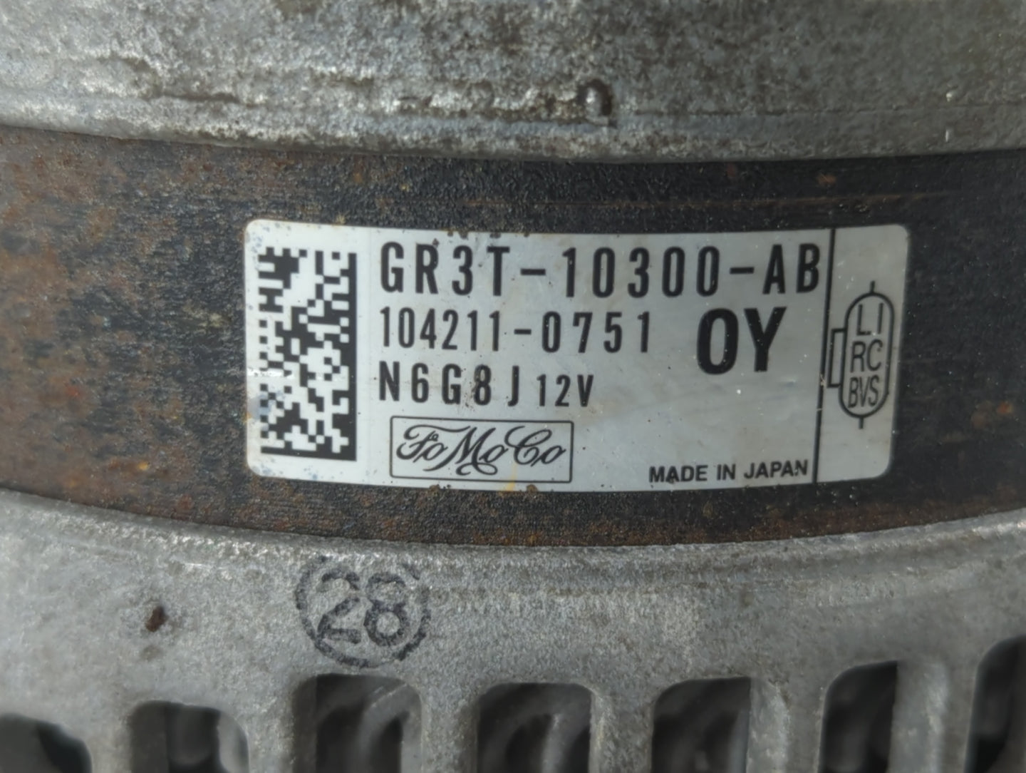 2016-2022 Ford Mustang Alternator Replacement Generator Charging Assembly Engine OEM P/N:104211-0751 GR3T-10300-AB Fits OEM 