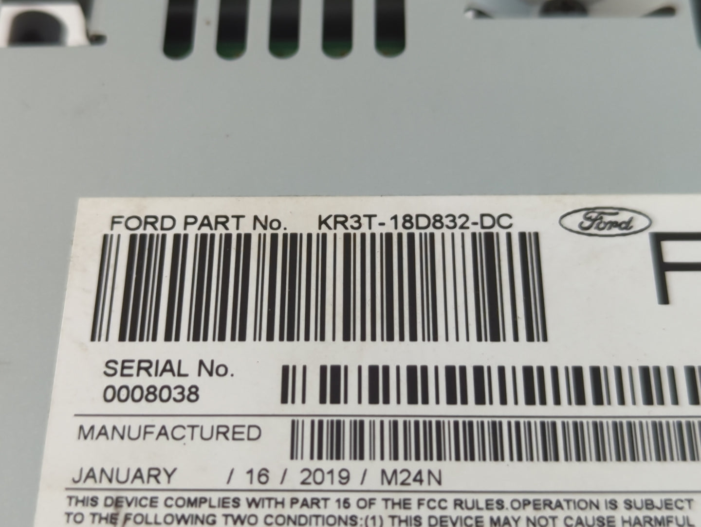 2018-2022 Ford Mustang Radio AM FM Cd Player Receiver Replacement P/N:KR3T-18D832-DC Fits Fits 2018 2019 2020 2021 2022 OEM 