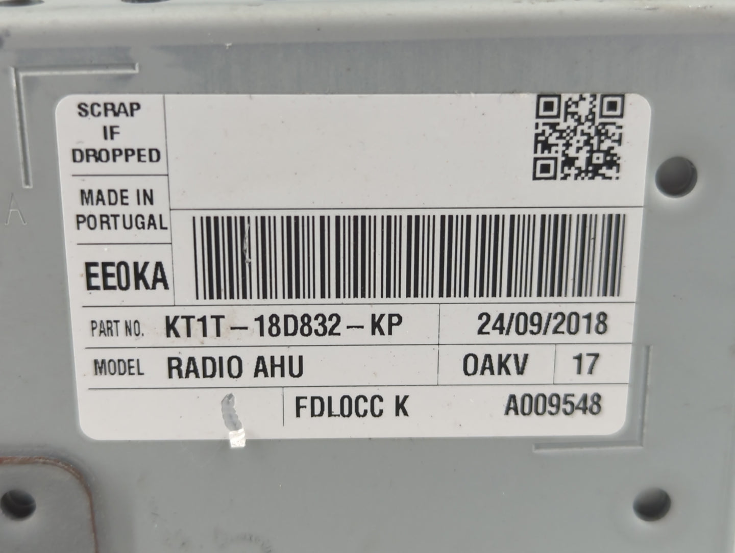 2019 Ford Transit Radio AM FM Cd Player Receiver Replacement P/N:KT1T-18D832-KP Fits OEM Used Auto Parts - Oemusedautoparts1